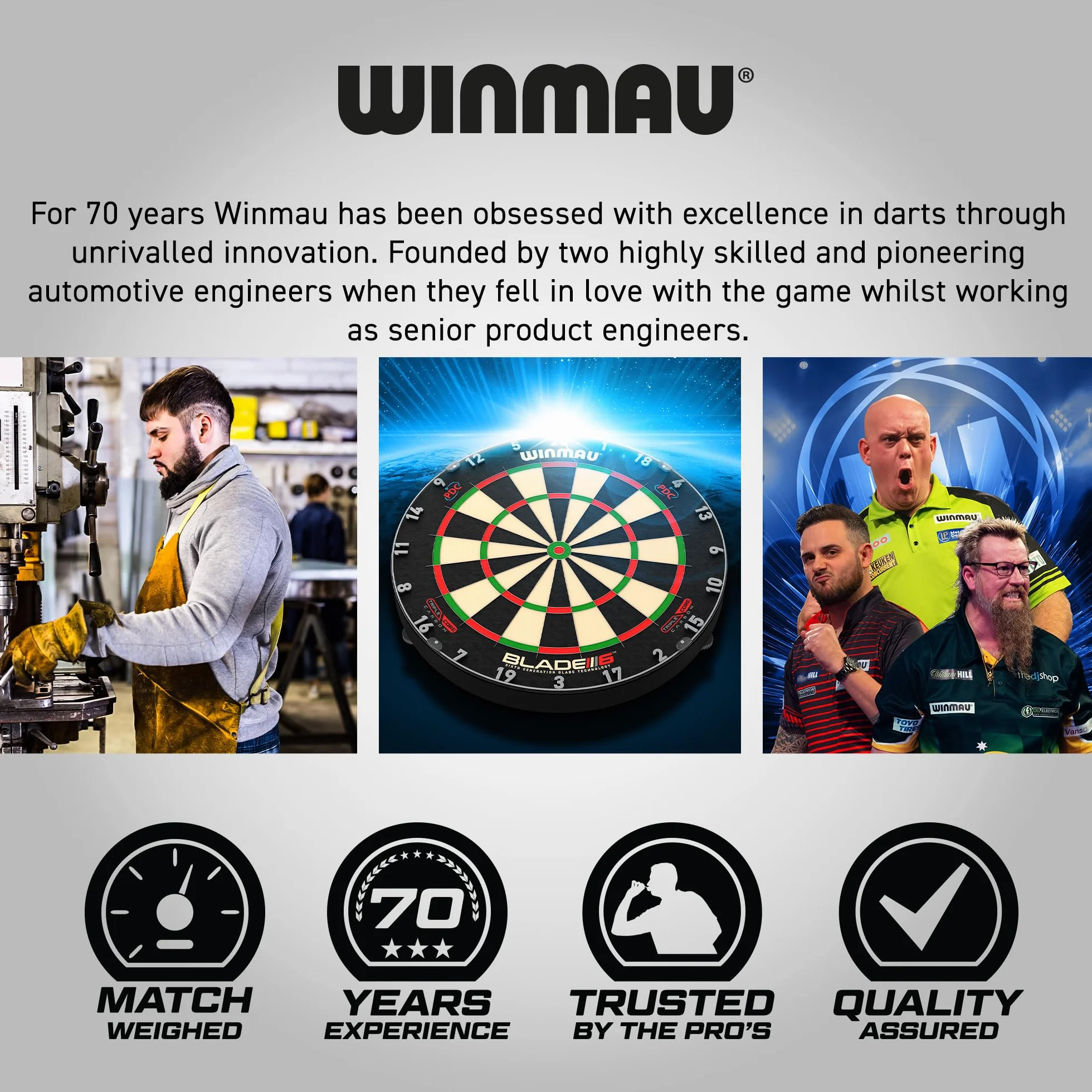 WINMAU Darts Michael Van Gerwen vs Simon Whitlock Zestaw podwójny 22g rzutki mosiężne ze stalowymi końcówkami