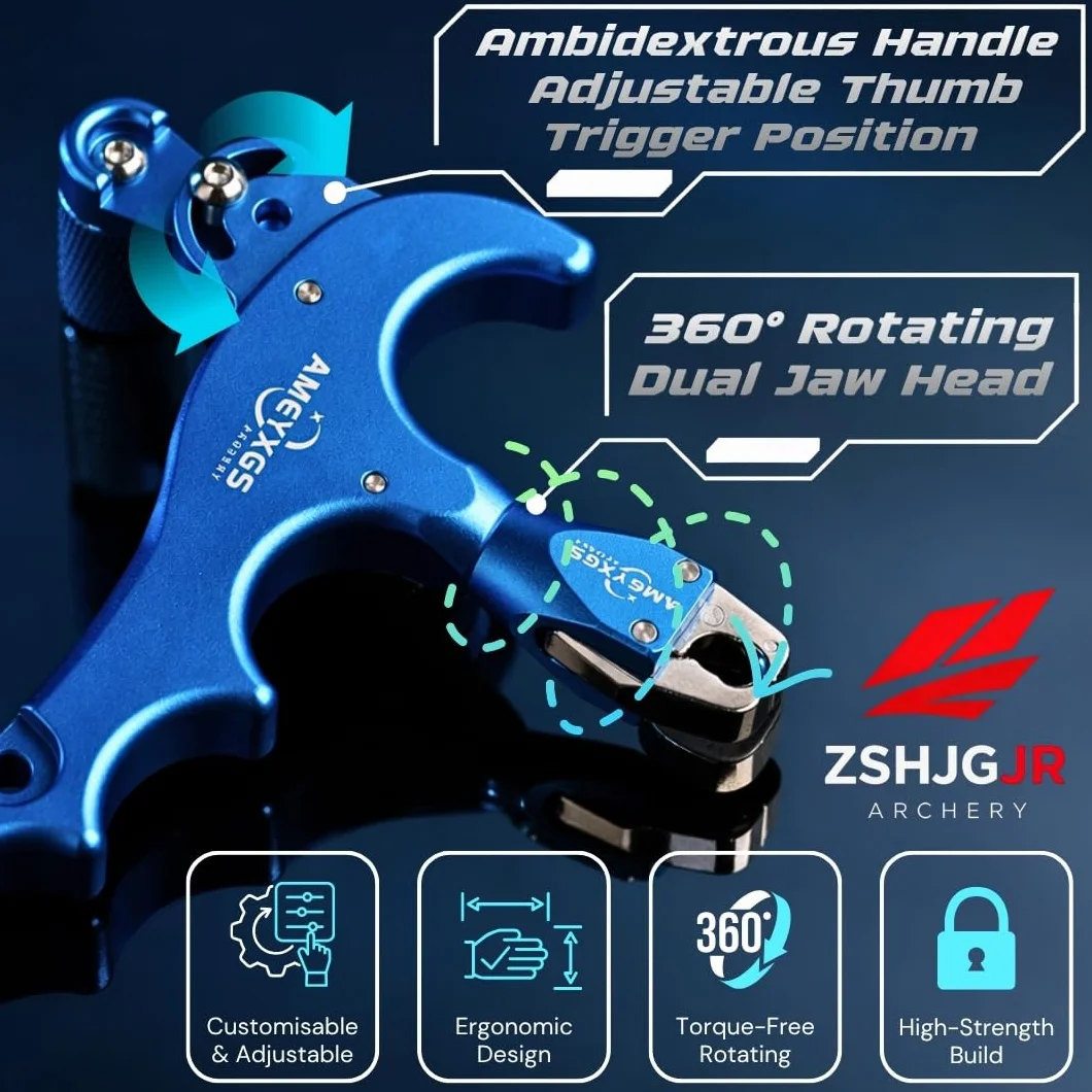 Łucznictwo Związek Łuk Regulowany 4 palce ze stopu aluminium Zacisk 360 stopni