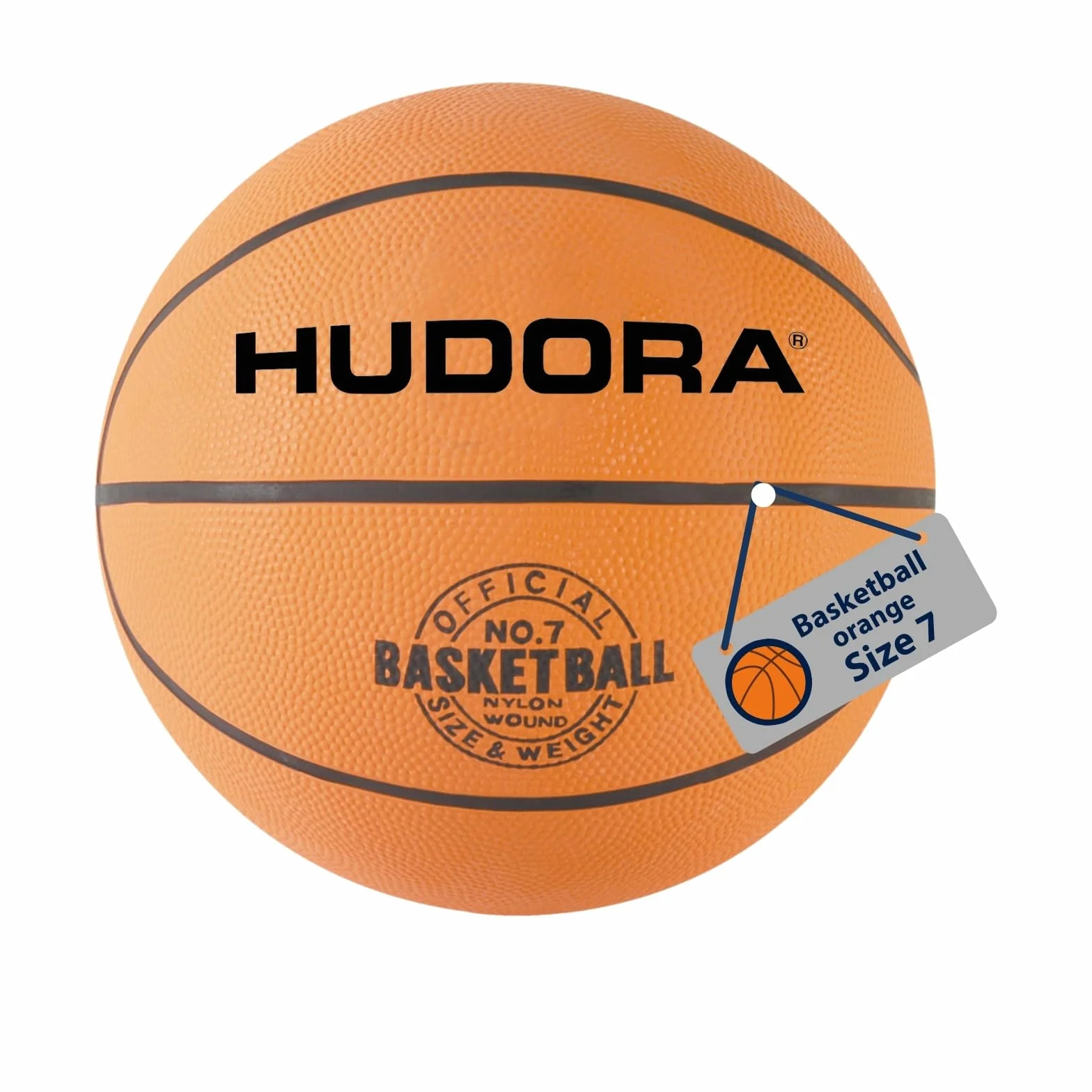 HUDORA Piłka do koszykówki Outdoor, rozm. 7, pomarańczowa