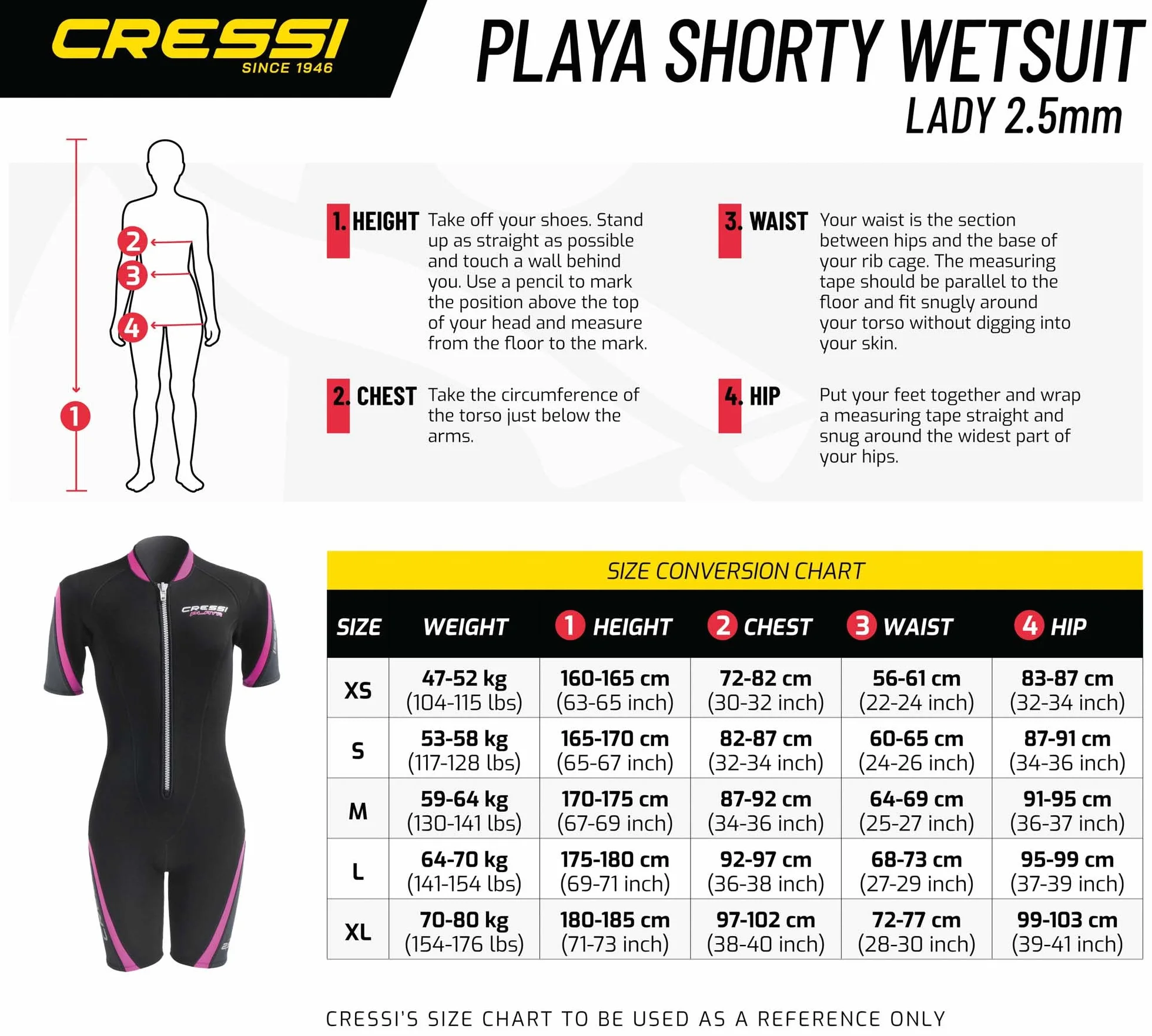 Cressi Playa Lady Shorty Mokry Skafander Neoprenowy 2mm Czarny Biały XL