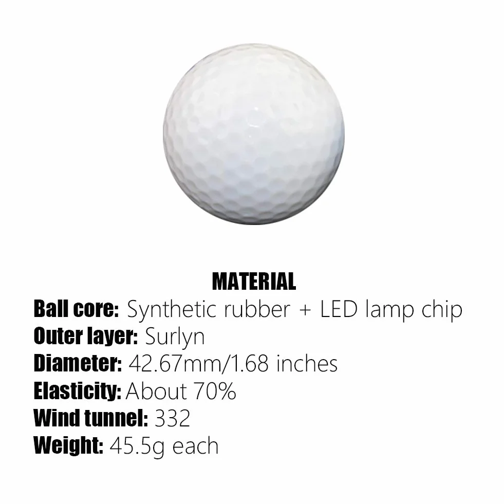Świecące piłki golfowe, 6 sztuk piłek do golfa, lampka LED do golfa, elektroniczne świecące piłki golfowe LED do treningu nocnego, duży zasięg i strzały dystansowe