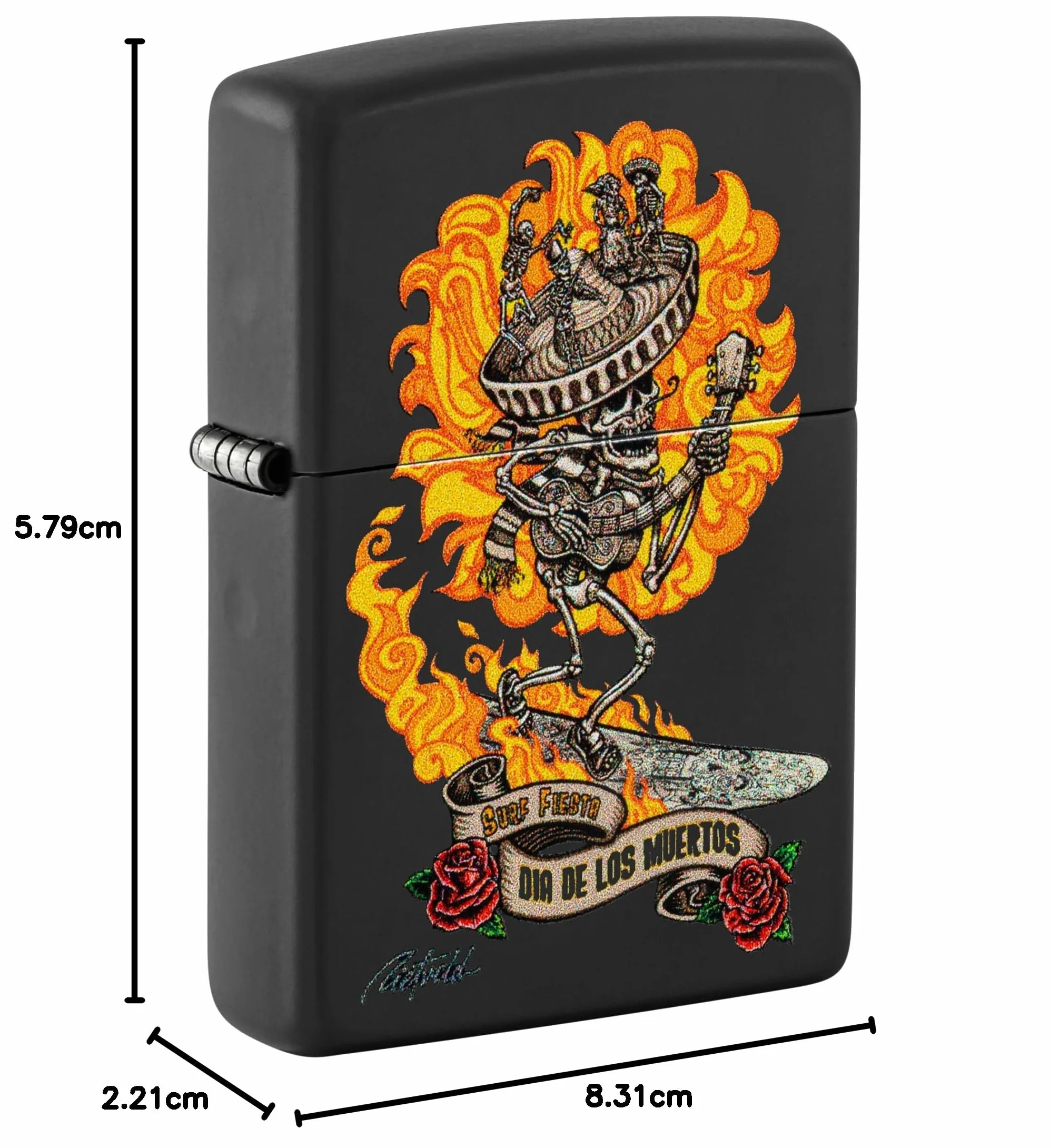 Zippo Rick Rietveld Zapalniczka Sztormowa Wielokrotnego Użytku Wiatroodporna Czarny Matowy