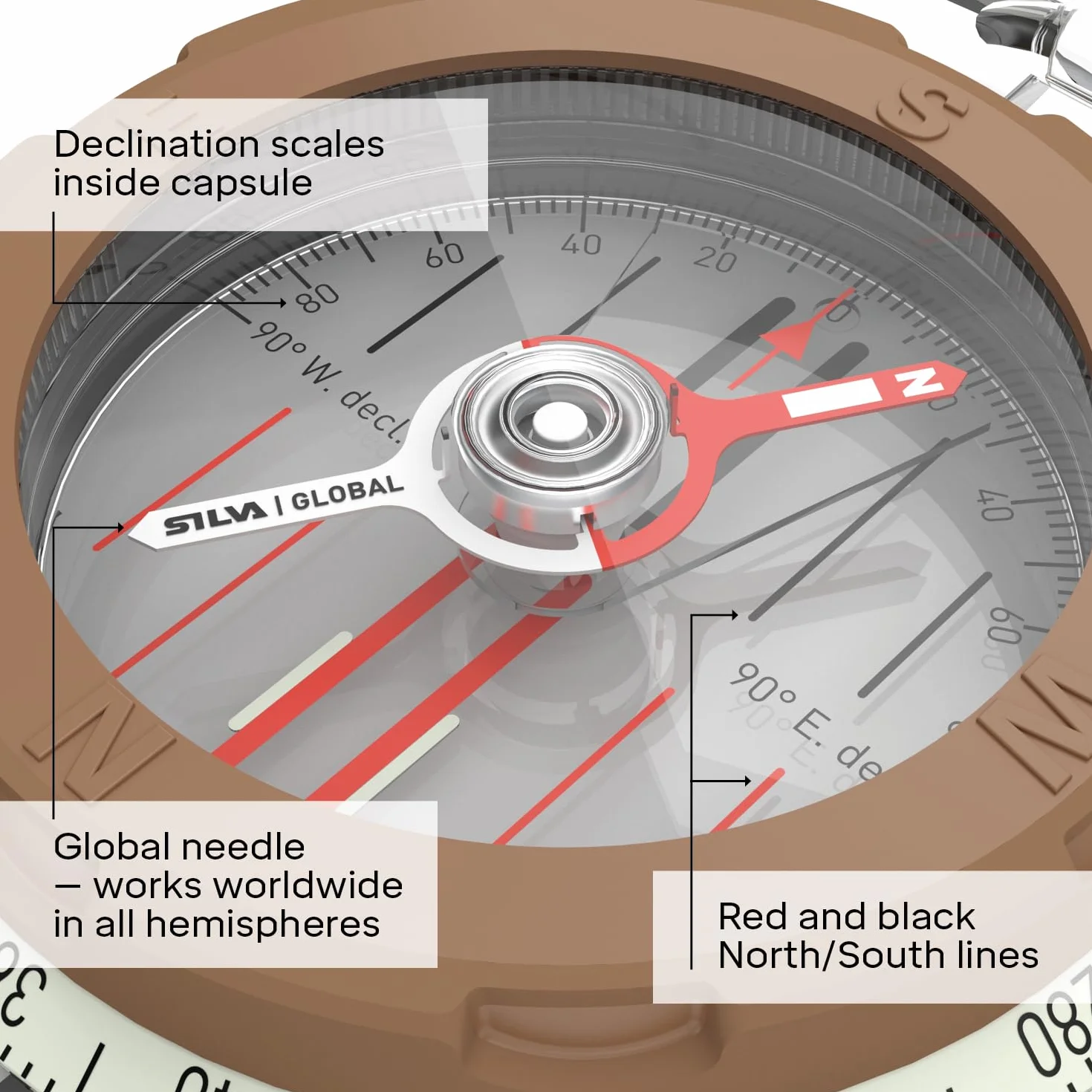 Silva Expedition 360 Global kompas brązowy