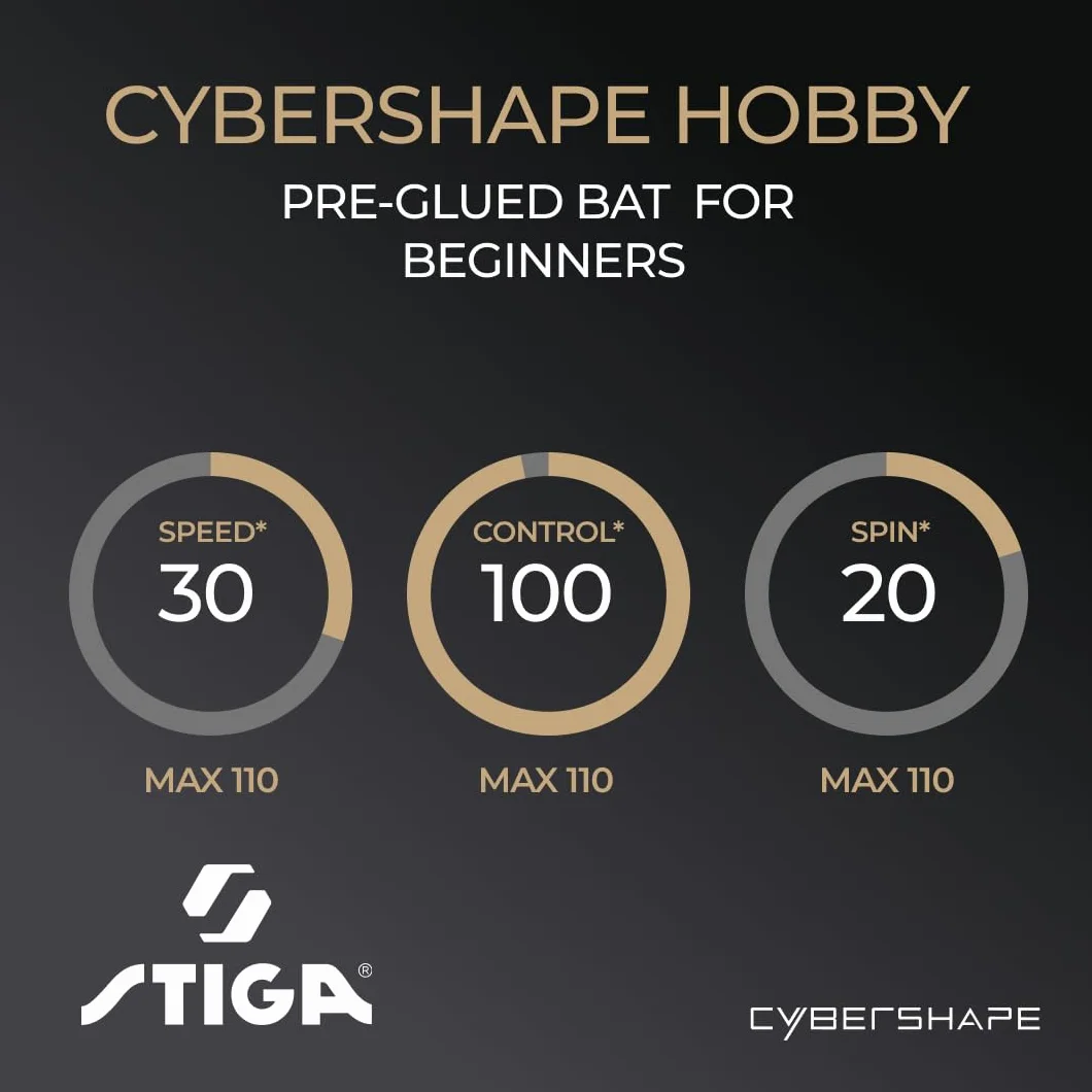 STIGA Rakieta do tenisa stołowego Cybershape Hobby - rakieta do tenisa stołowego o wyjątkowym kształcie cybershape