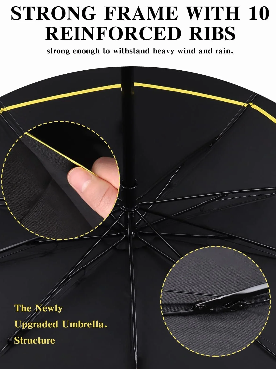 Kalolary 152 cm Parasol Golfowy Podwójny Baldachim Wiatroszczelny Wodoodporny