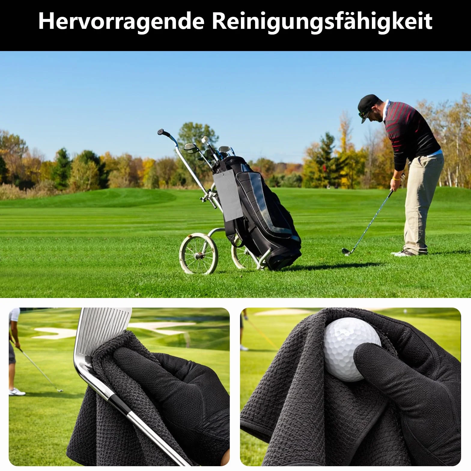 4 szt. Ręcznik golfowy, 40 x 40 cm Spersonalizowane ręczniki golfowe, akcesoria do ręczników do czyszczenia golfa dla mężczyzn i kobiet, joga, sport