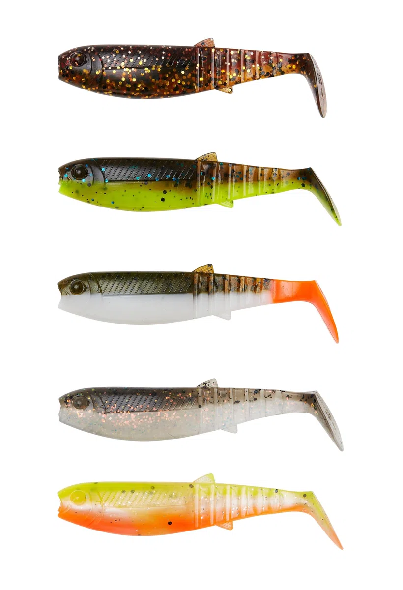 Savage Gear Cannibal Shad Kit - 6-pak skutecznych ochotek w różnych kolorach z główkami jigowymi - idealny dla wędkarzy łowiących okonie, szczupaki i sandacze w wodach słodkich i słonych.