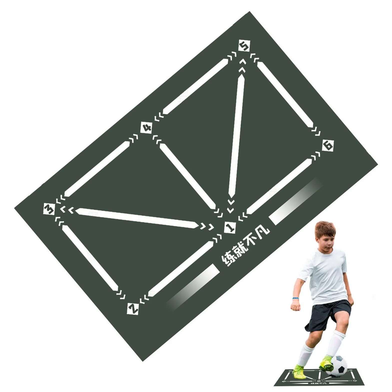 Mata do umiej?tno?ci pi?karskich, mata do ?wicze? w pi?ce no?nej - Mata do ?wicze? pi?karskich,Antypo?lizgowa cicha mata do kroków, trener Silent Ball Mastery Trainer 23,62 x 35,43 cala do ?wicze? pi?