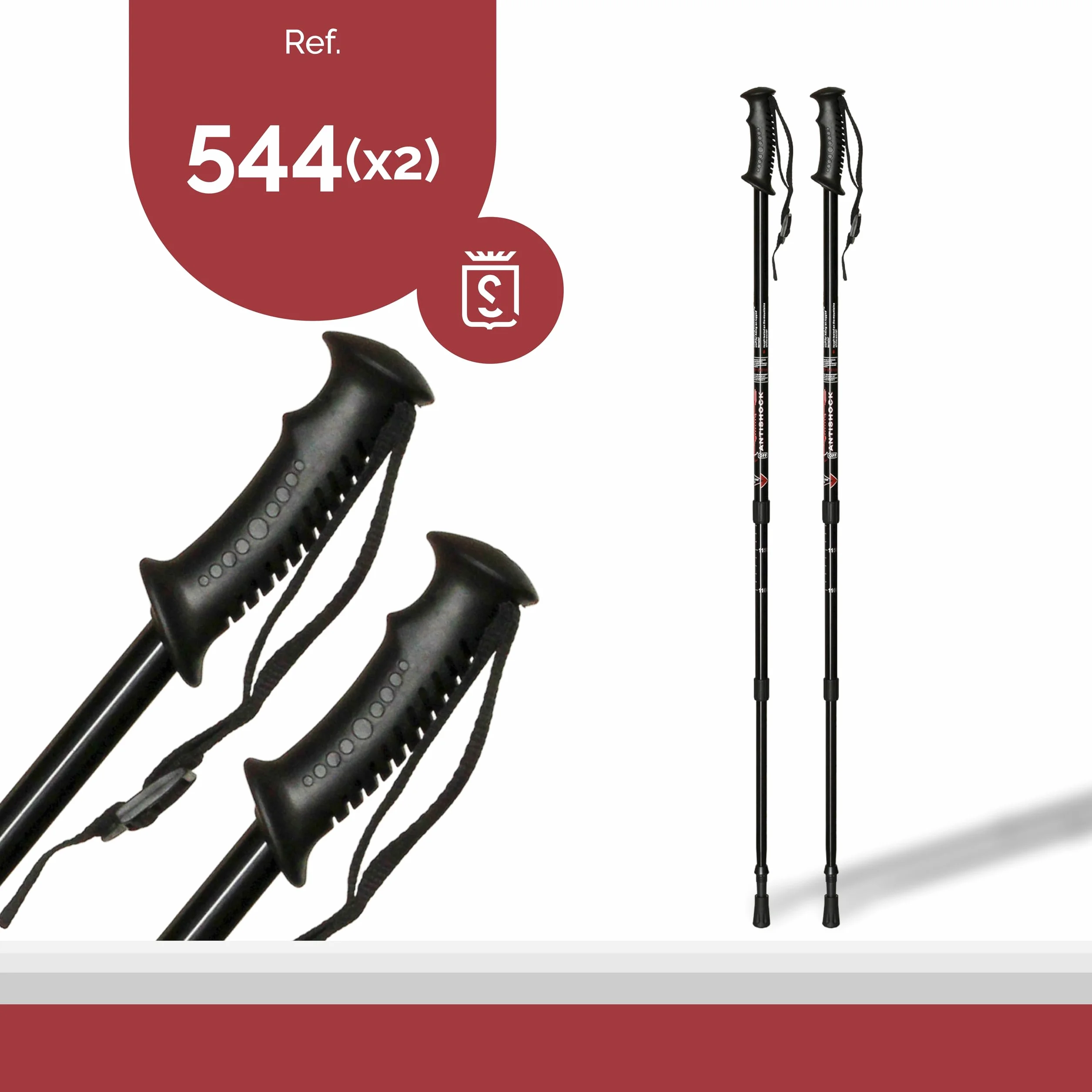 SB Kijki trekkingowe teleskopowe aluminiowe 65-135 cm antywstrząsowe