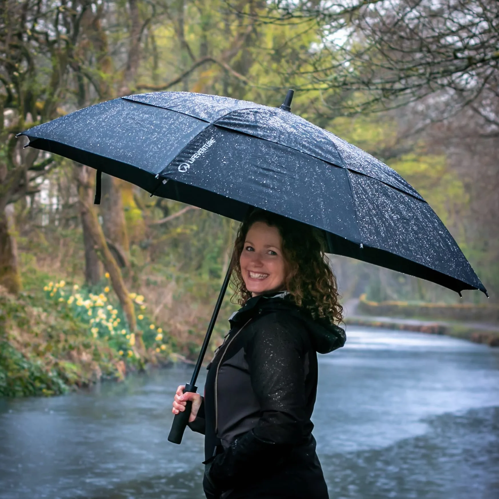 Lifeventure 152 cm automatycznie otwierany parasol golfowy Ripstop wiatroszczelny wodoodporny