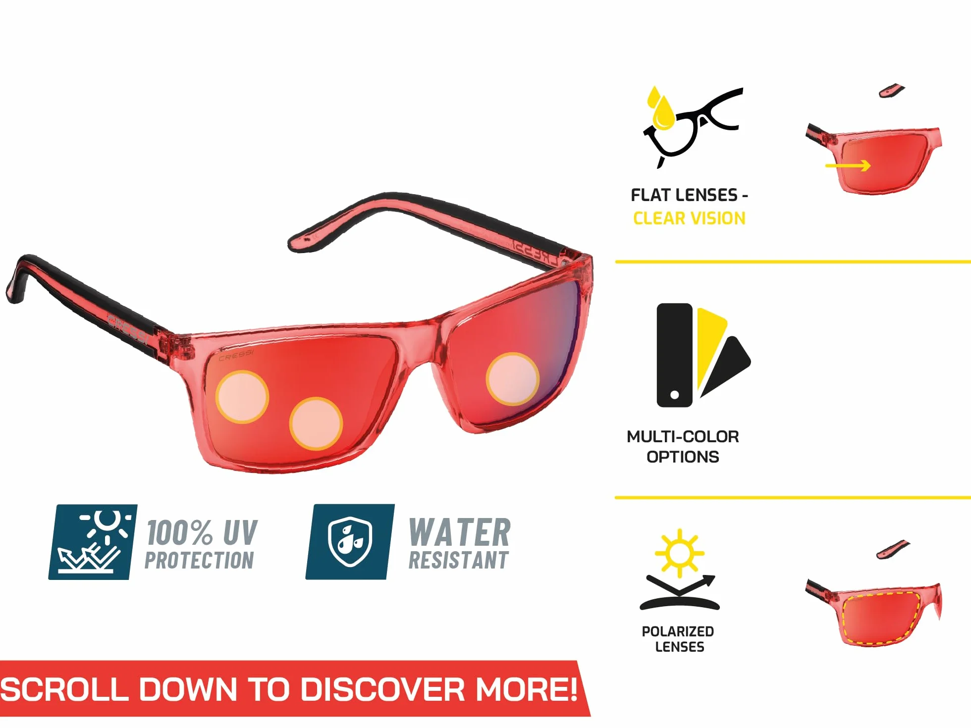 Cressi Unisex-Adult Rio Sunglasses Sportowe Okulary Przeciwsłoneczne,Szary/Pomarańczowy Lustro Obiektyw,Jeden Rozmiar,Xdb100111
