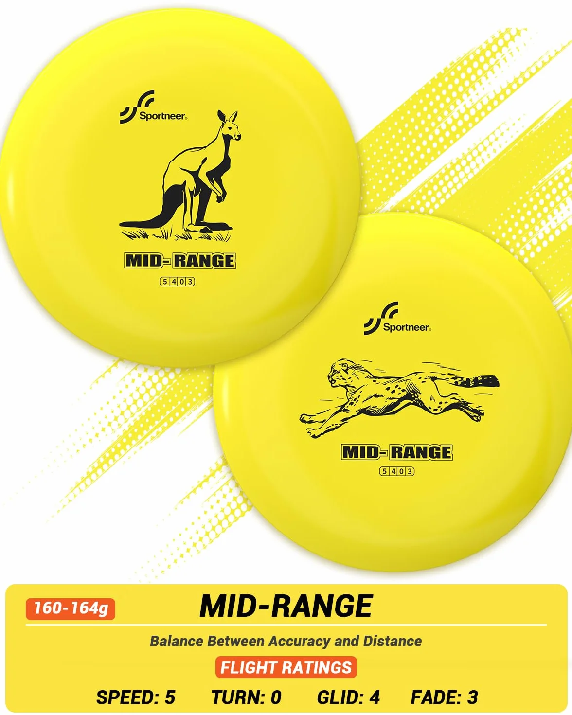 Sportneer Zestaw krążków do golfa, zestaw startowy do gry w golfa DiscGolf dla dorosłych (zwierzęta lądowe, 6)