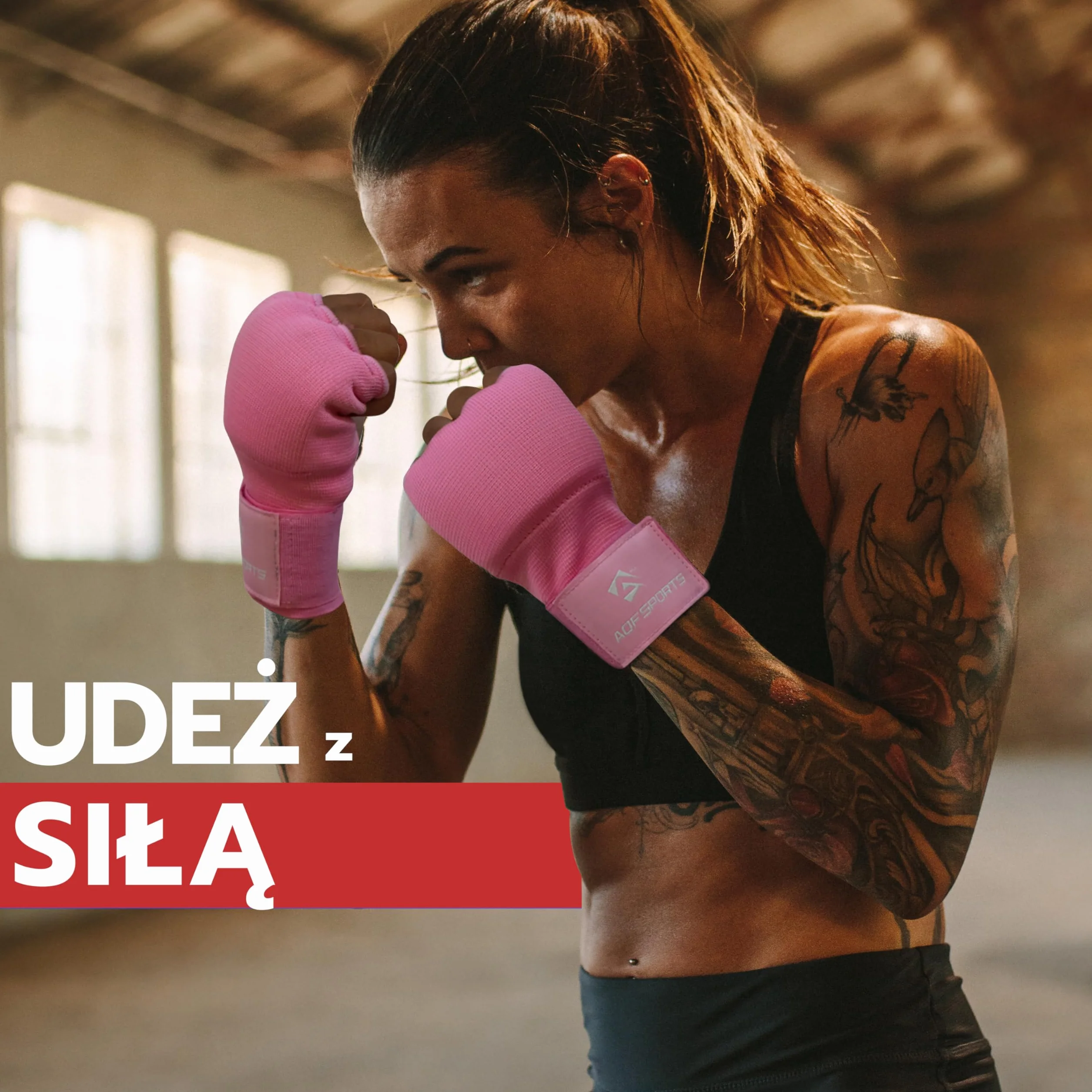 AQF Wewnętrzne Rękawice Bokserskie Bandaże Wyściełane Pięścią Rękawice Z Żelowym Paskiem MMA Kick Czarne, Niebieskie I Czerwone
