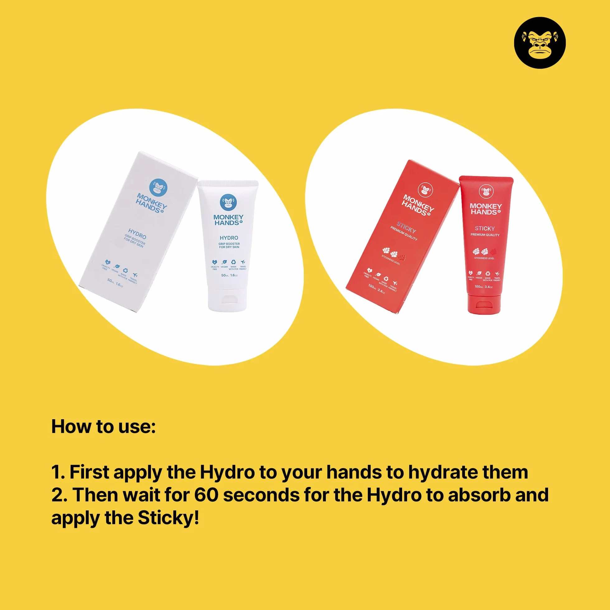 Monkeyhands Grip Booster Hydro Strong Gel Grip Sticky do nawilżania i wzmacniania przyczepności