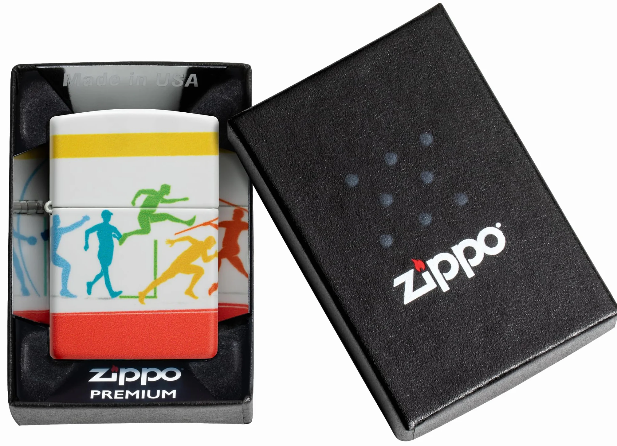 Zippo Track And Field Sports Zapalniczka Sztormowa, Wiatroodporna, Wielokrotnego Użytku, Kolor 540°, Wykonano w USA