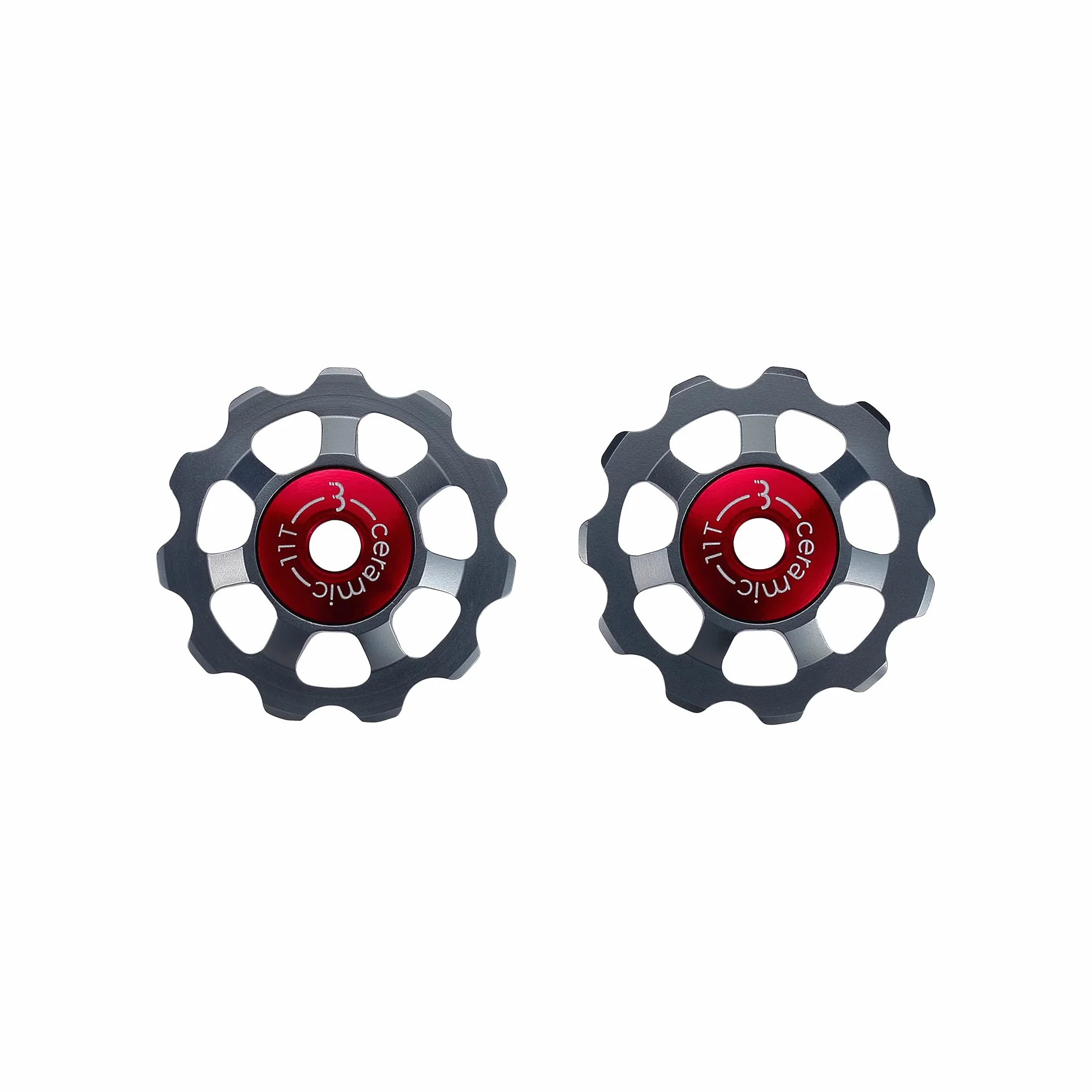 BBB Cycling 11-T Ceramic 7075 przerzutka ze stopu aluminium koła dżokejowe SRAM Shimano i Campagnolo kompatybilne koła pasowe łożyska ceramiczne 9-10- i 11-biegowe AluBoys BDP-22, szare