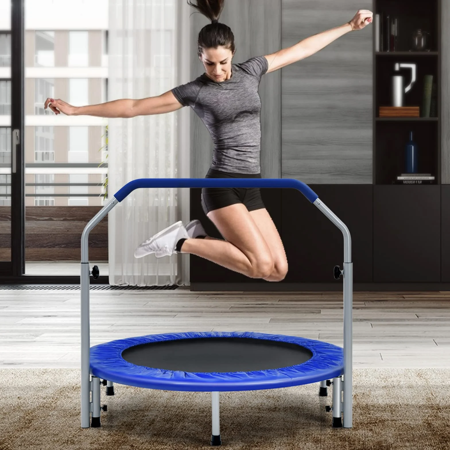 LIFEZEAL Składana trampolina Mini Bouncer Ø 101 cm 150 kg