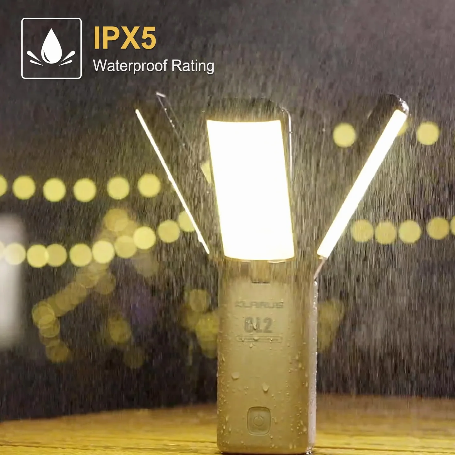 KLARUS CL2 Wielofunkcyjna latarnia kempingowa, ładowalna lampa kempingowa 10000 mAh, składana lampa kempingowa 750 lumenów z 8 trybami światła, wodoodporna latarnia LED IPX5 do namiotów na zewnątrz