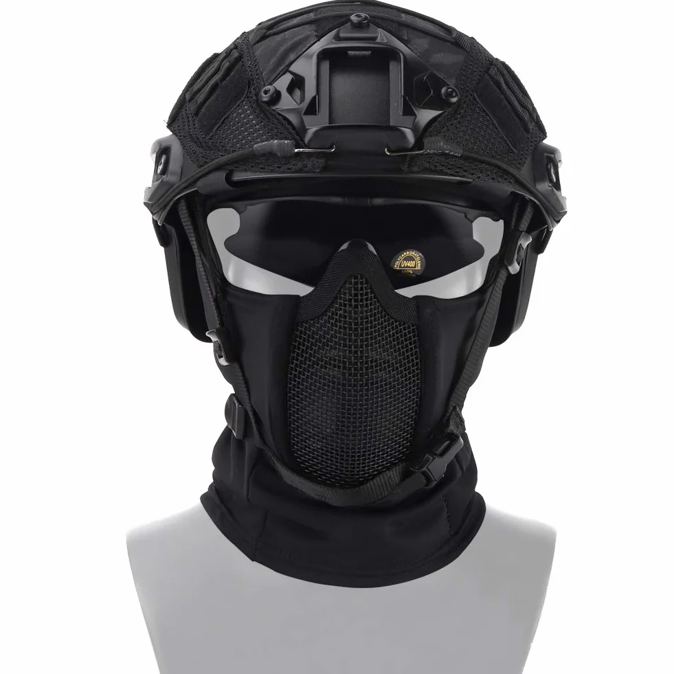 Tactical Airsoft Paintball Vollgesichtsmaske aus Stahlgewebe poliester-Sturmhaube Jagd maska CS Radsport-Schutzhelm Liner Cap