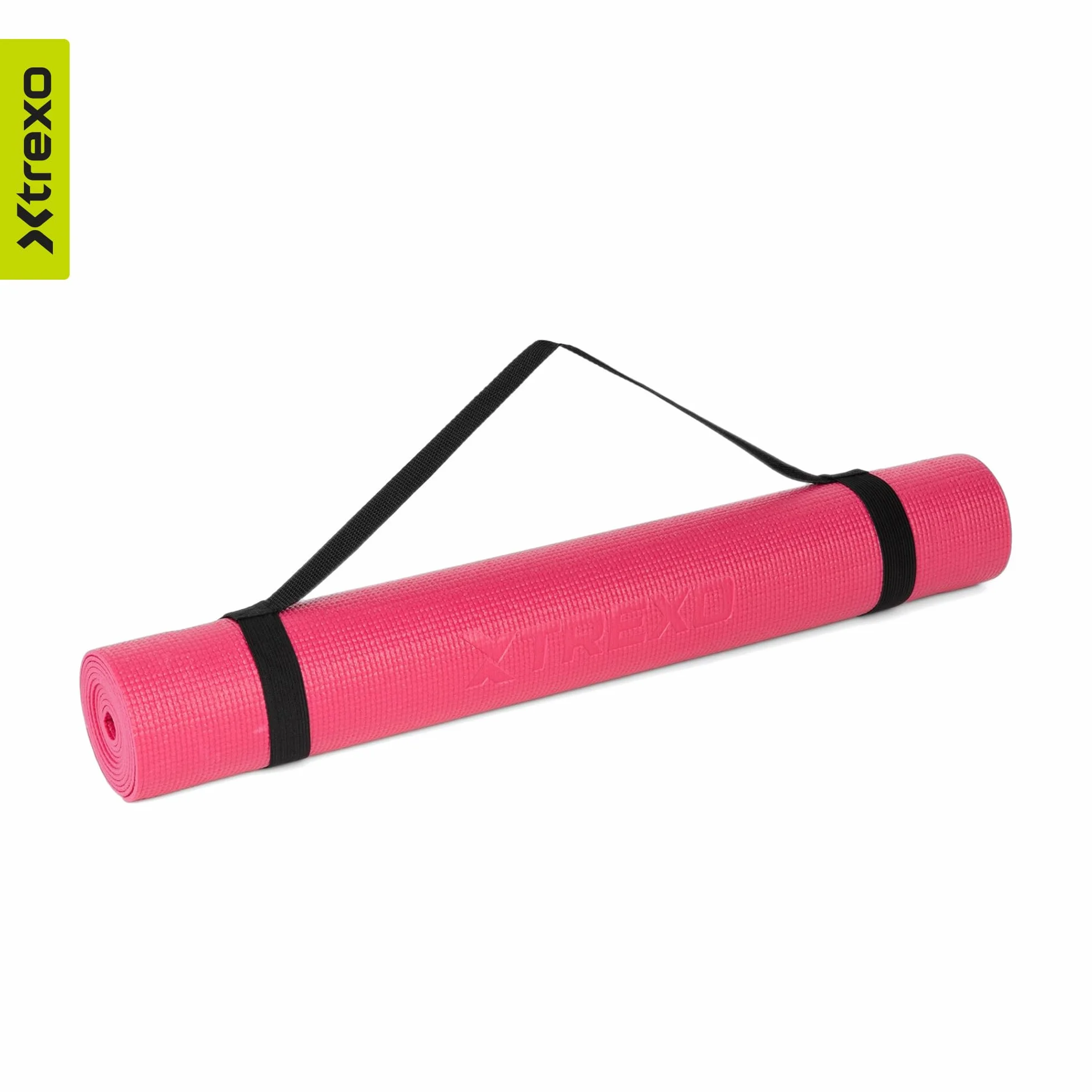 TREXO Mata gimnastyczna 3 mm czarna 173x61 cm antypoślizgowa PCW do jogi