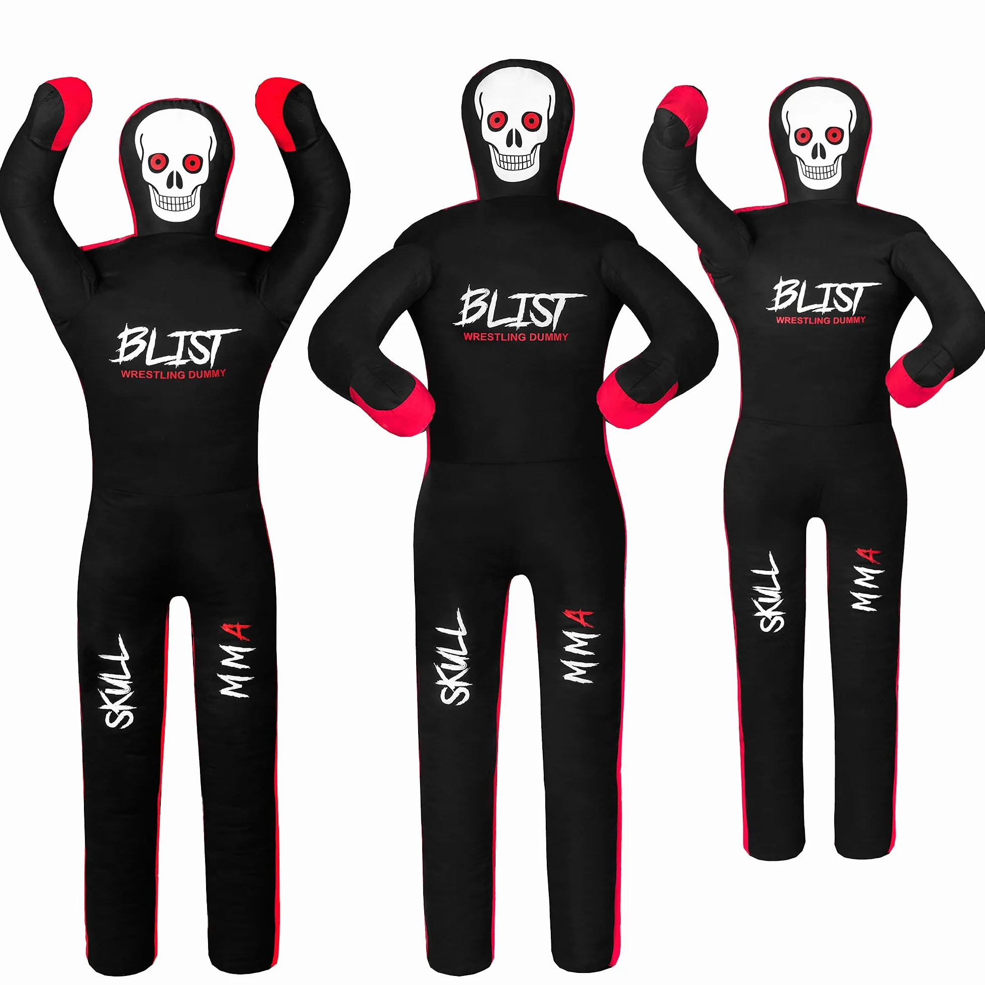 Blist MMA Grappling Dummy Judo worek bokserski Brazylijski BJJ Jiu Jitsu pozycja siedząca Wrestling Sztuki Walki Boks Karate Training (niewypełniony), czarny, 177,8 cm