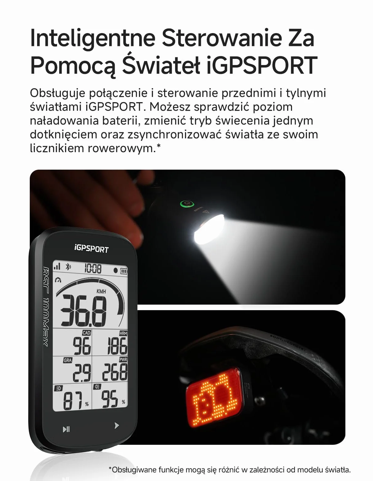 iGPSPORT BSC100MAX Licznik Rowerowy Bezprzewodowy, Duży Ekran 3 Cale, Automatyczny Start/Pauza, 40 Godzin Pracy Na Baterii, Konfigurowalne Dane, Wodoodporność IPX7