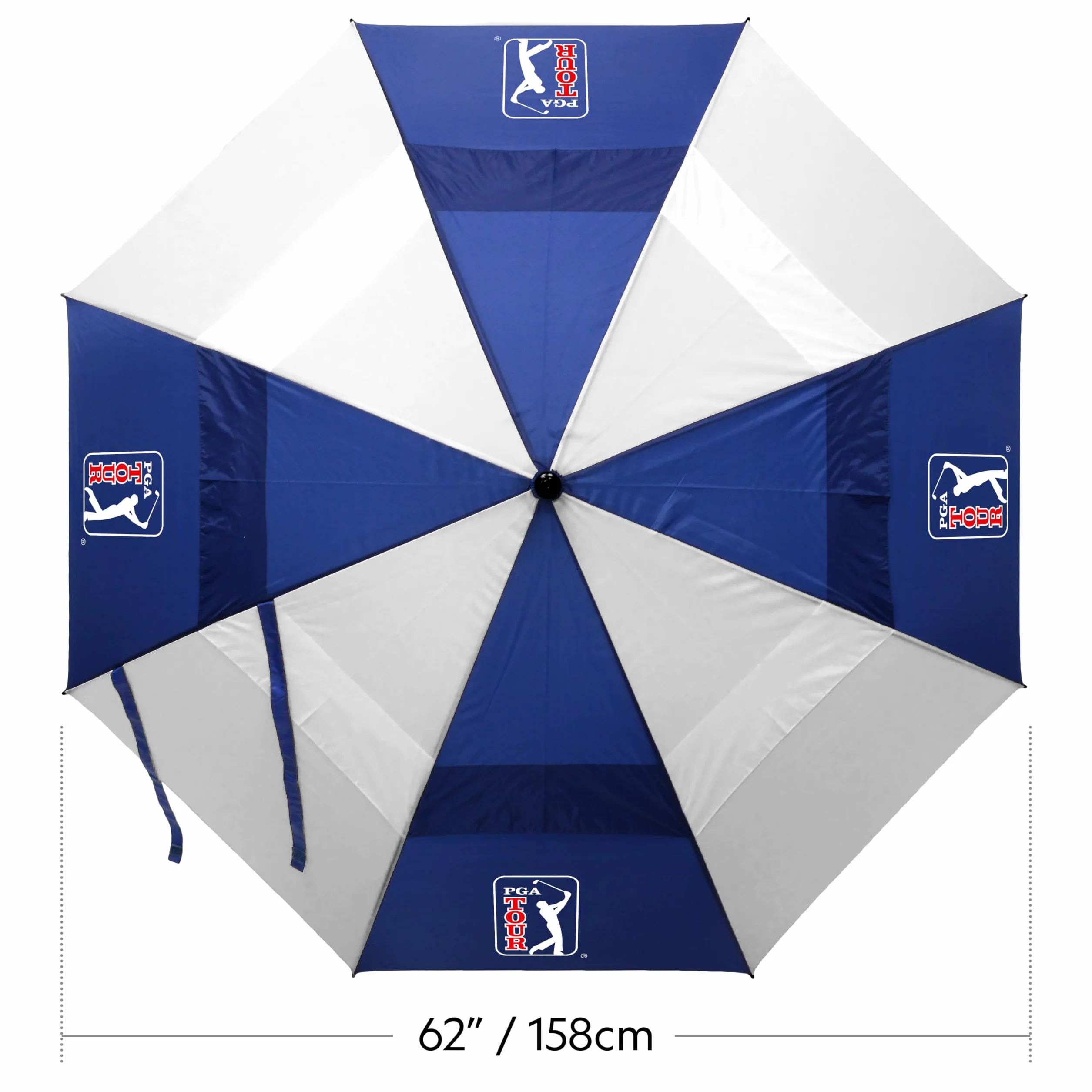 PGA Tour Wiatroszczelny parasol golfowy, niebieski, biały, 152 cm