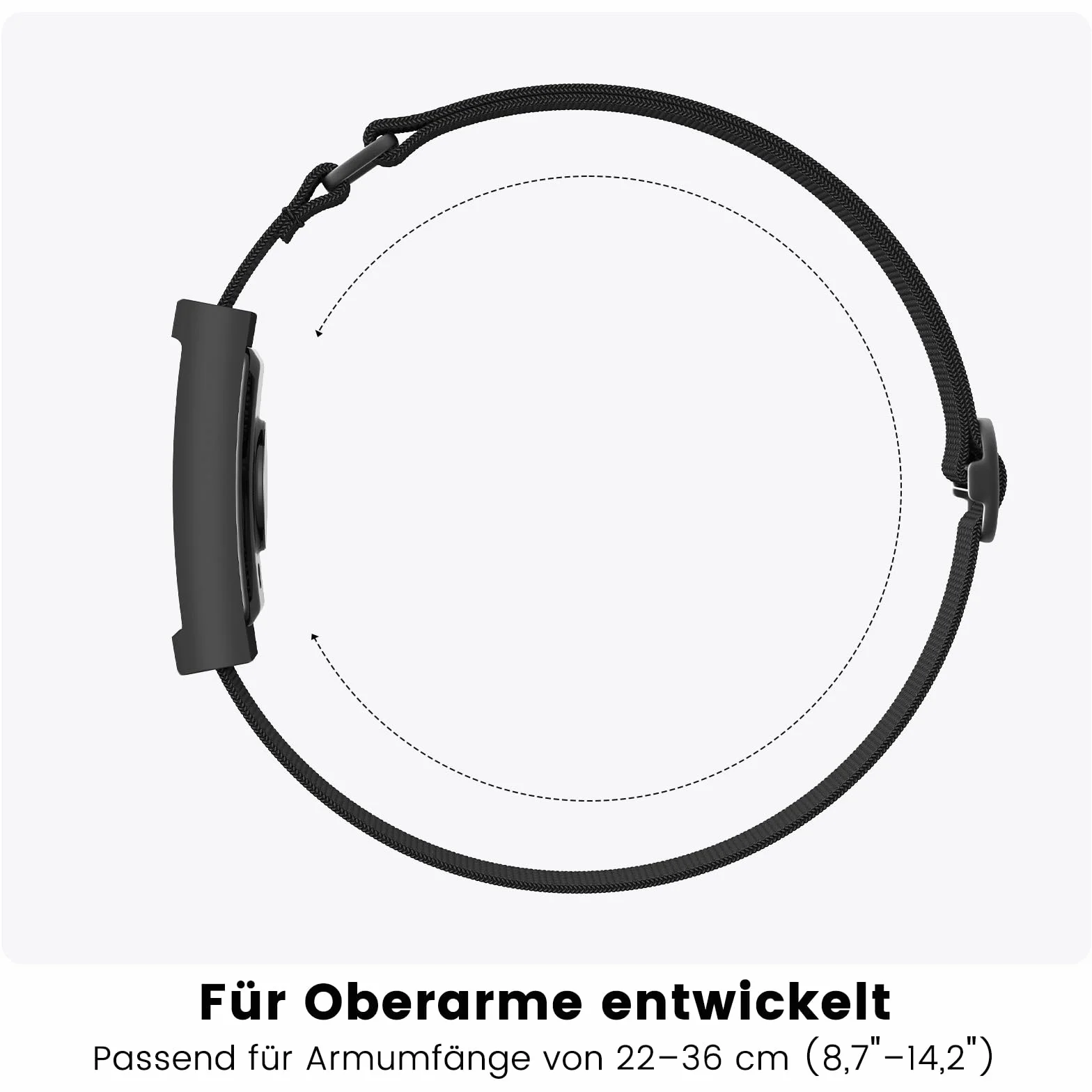 SimpleThings Bransoletka bicepsowa kompatybilna z Amazfit Helio Strap z etui ochronnym nylonowa sportowa