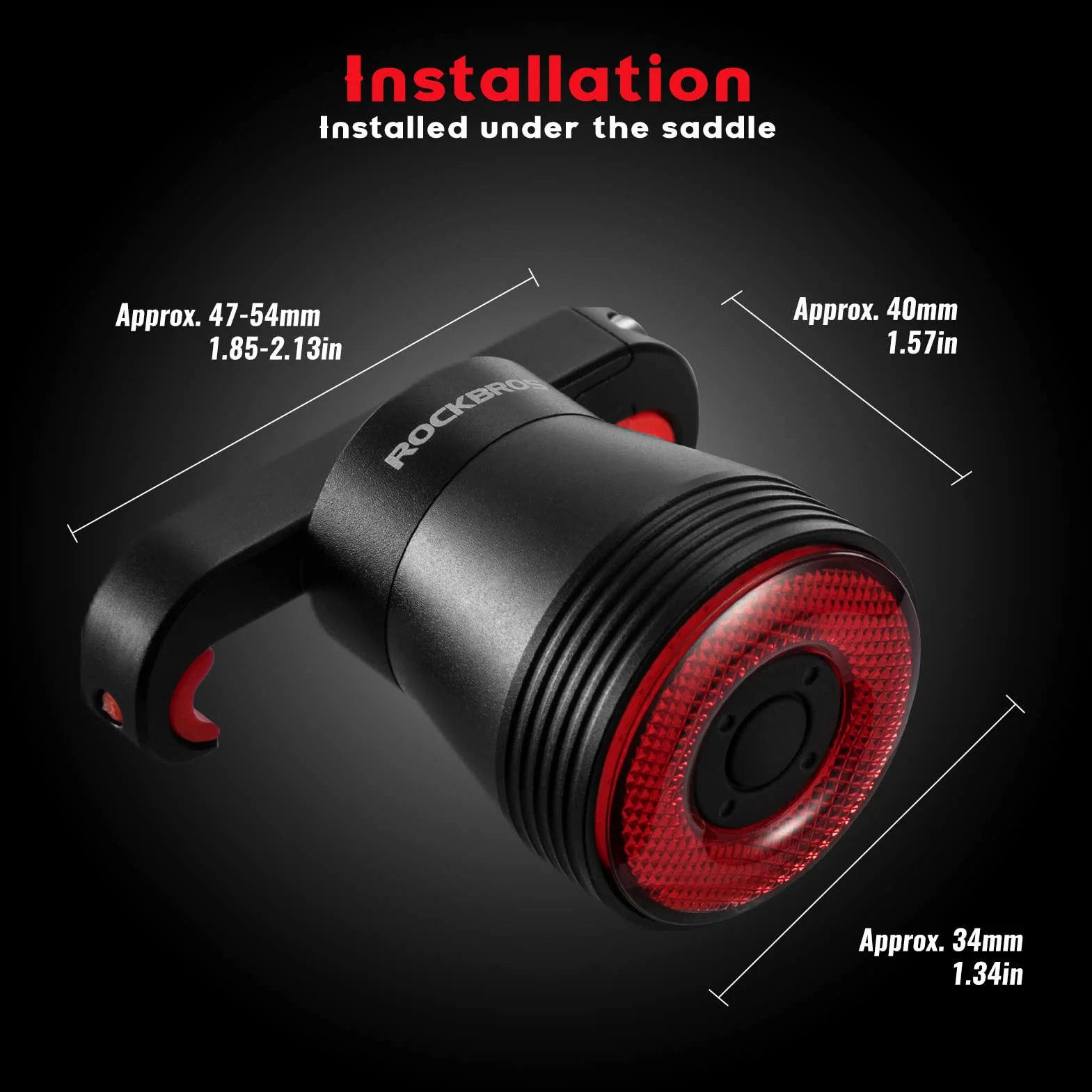 ROCKBROS USB Akumulatorowa lampka rowerowa LED 400 lumenów, IPX6 Wodoodporna przednia lampka rowerowa z 4 stałymi i migającymi trybami do jazdy na rowerze szosowym