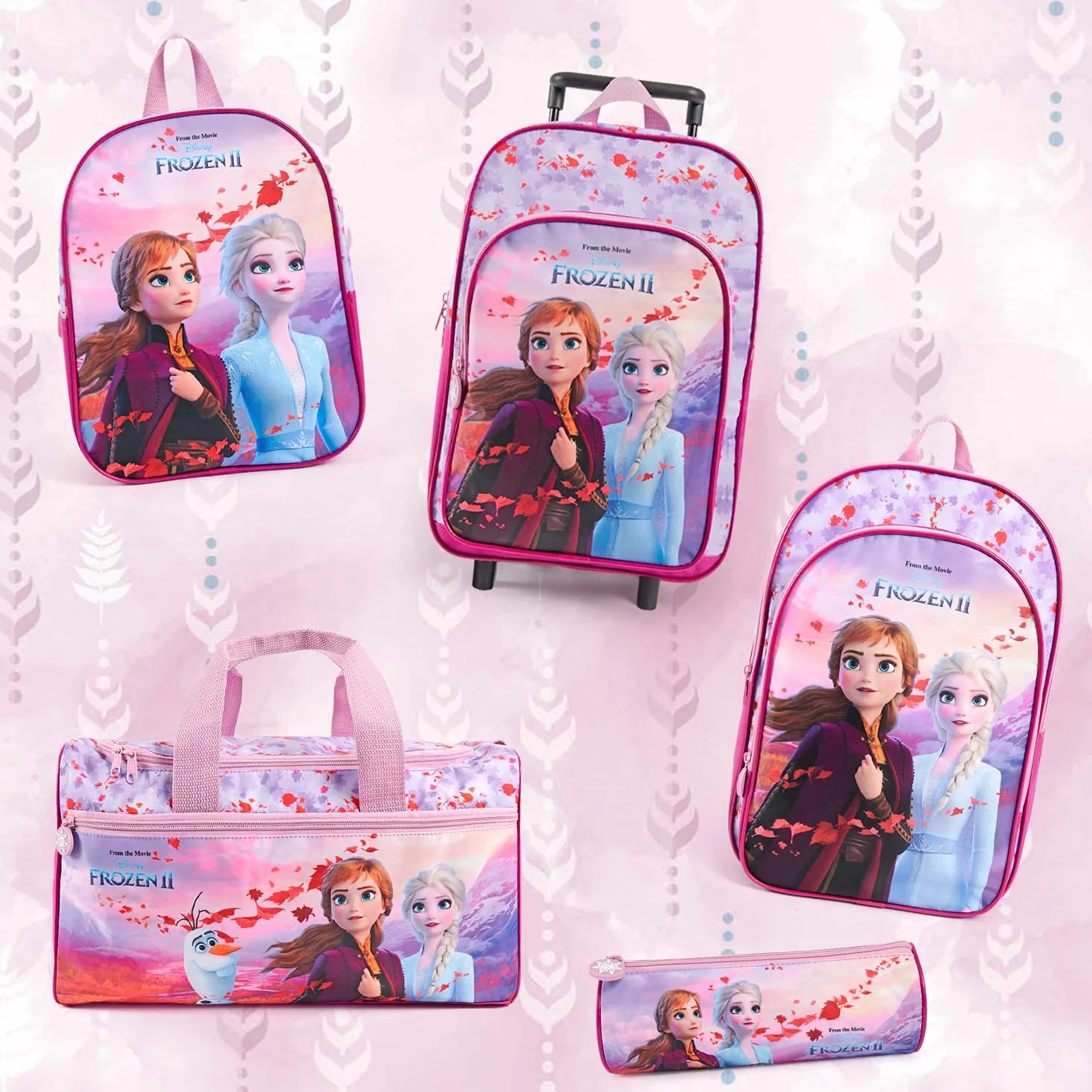 PERLETTI Torba Sportowa Frozen 2 dla Dziewczynek Rozowy - Sportowa Torba na Ramię z Księżniczkami Anna Elsa - Wodoodporna Torba na Siłownię Basen Podróż Wędrówek Wycieczek i w Czasie Wolnym Dzieci