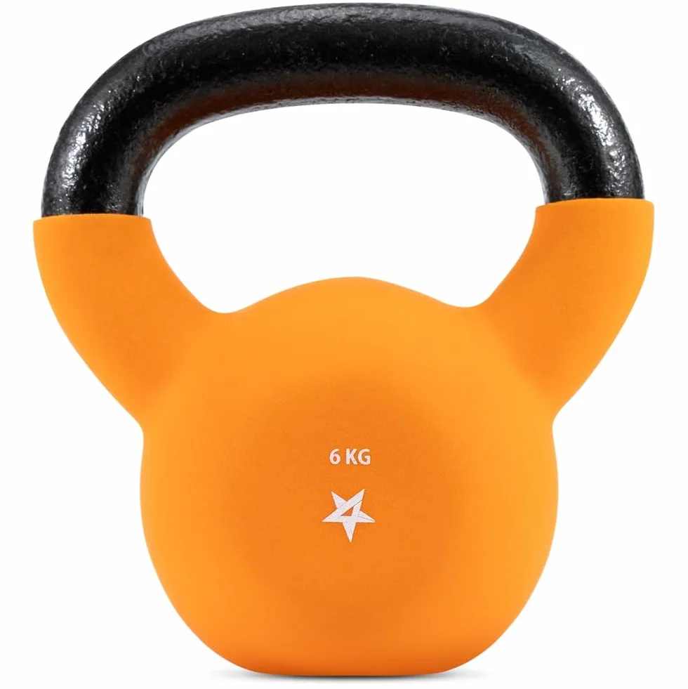 Yes4All HCR1 6KG żeliwny kettlebell powlekany neoprenem pomarańczowy