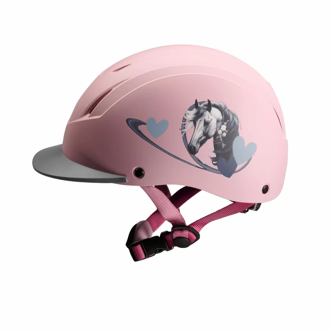 PFIFF 103119 Kask jeździecki ProtectionX dziecięcy regulowany rozmiar 48-52 cm XS 52-56 cm S niebieski czarny różowy