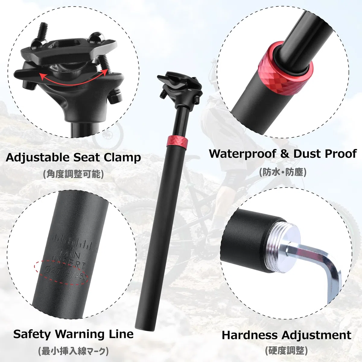 Azarxis 350 mm sztyca podsiodłowa Shim, adapter do sztycy siodełka rowerowego, tuleja redukcyjna Shim do rowerów górskich, wyścigowych, rowerów elektrycznych, MBT, BMX, DH