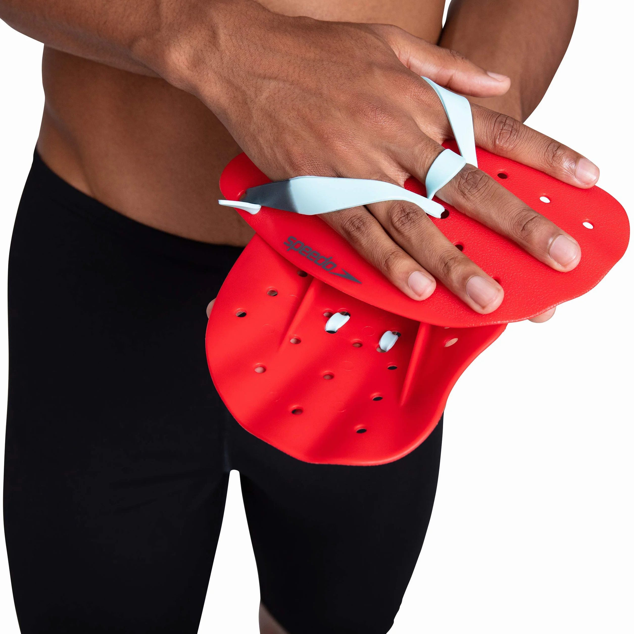 Speedo Unisex Tech wiosła do pływania | Pomoce treningowe, czerwony (Lava Red/ChiL Blue) / szary, M