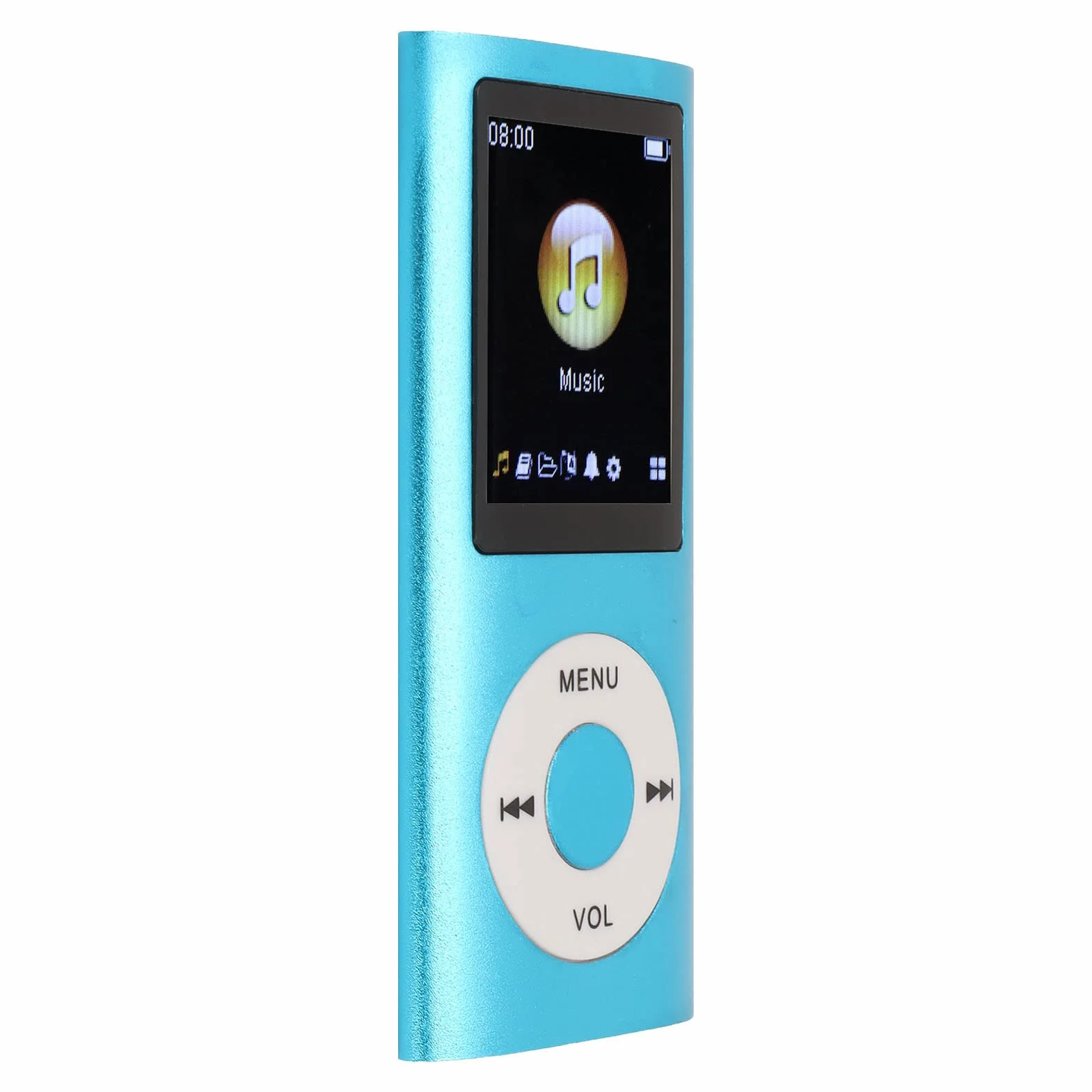 Odtwarzacz MP3, Przenośny Cyfrowy Odtwarzacz MP3 Bezstratnej Muzyki, Mini Odtwarzacz MP3 dla Dzieci ze Smukłym 1,8-calowym Ekranem LCD do Biegania Sportowego, Czas Odtwarzania 8 (Niebieski)