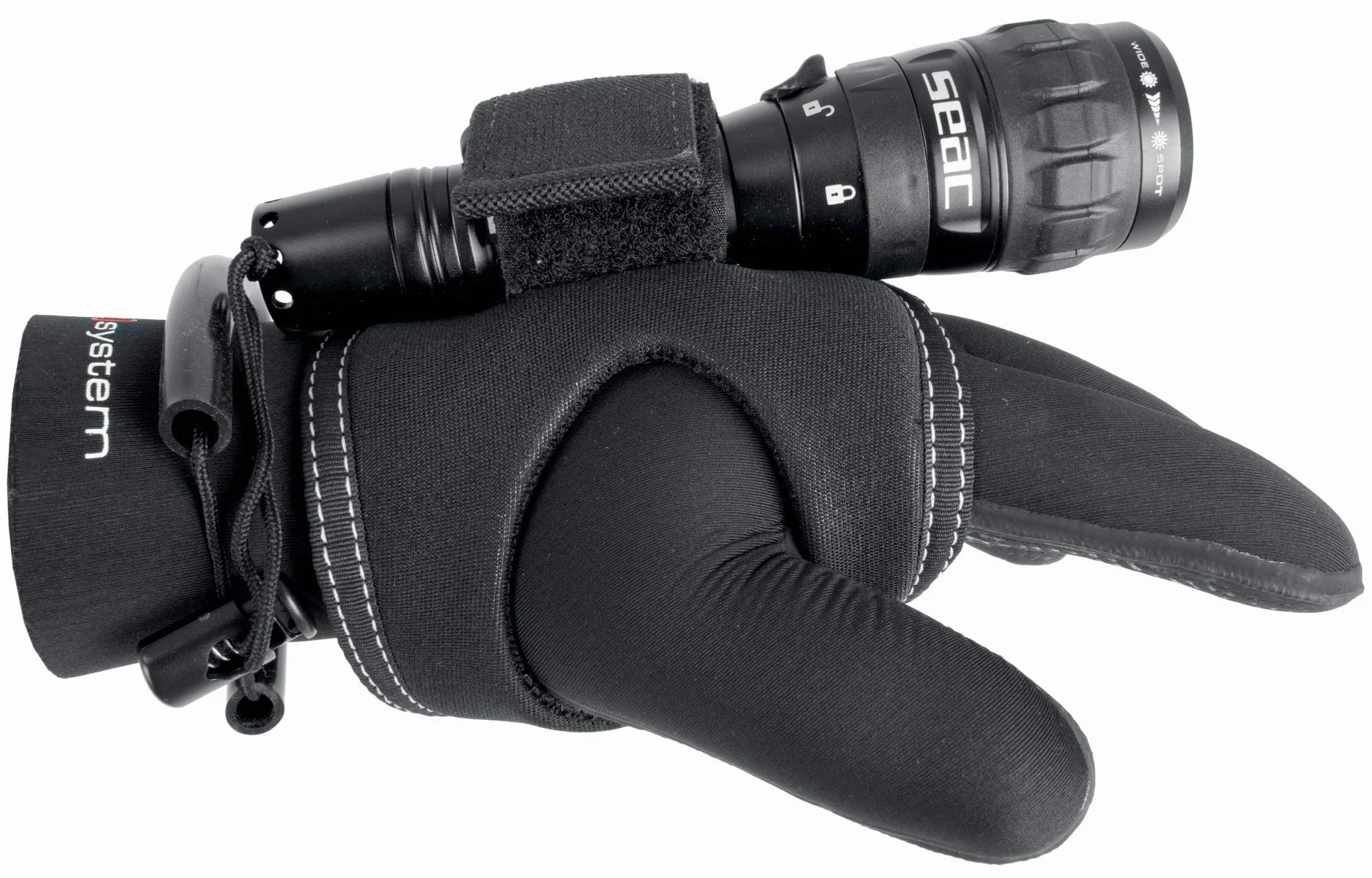 Seac Torch Holder, mocowany na nadgarstek uchwyt na latarkę nurkową, montowany na prawą lub na lewą rękę