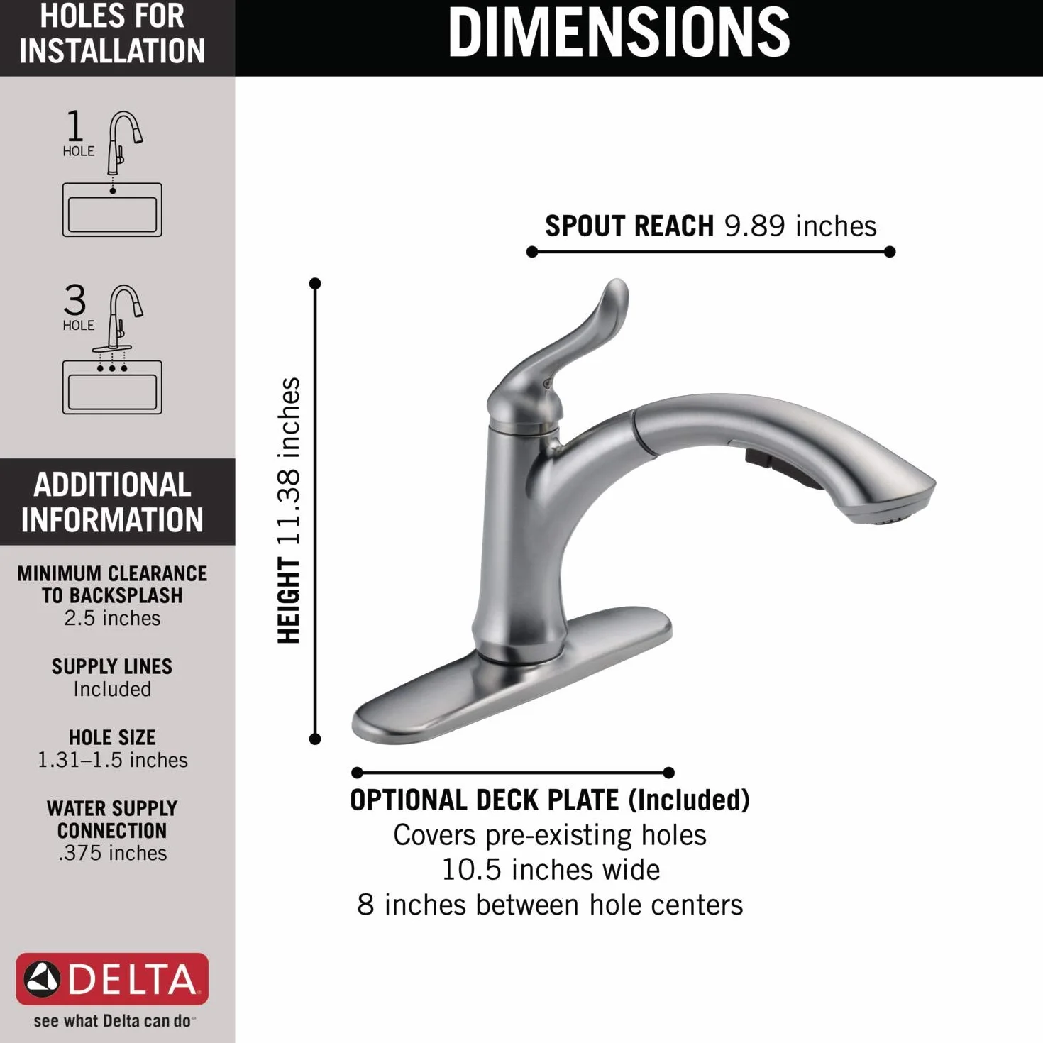 Delta Faucet 4353-AR-DST Lipa pojedynczy uchwyt wyciągany kran kuchenny, stal arktyczna