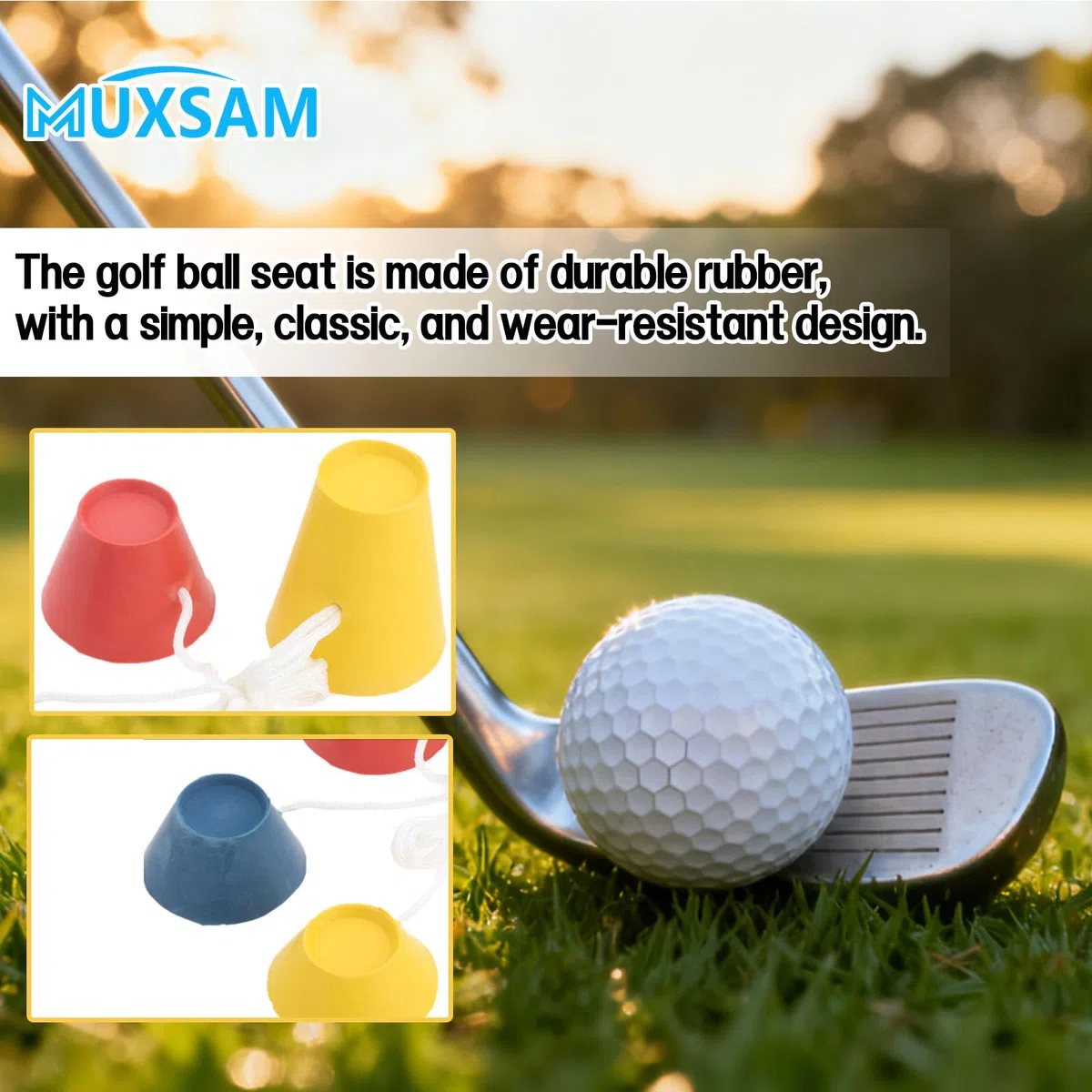 MUXSAM 4 szt. gumowe zimowe koszulki golfowe 38 mm 22 mm 18 mm 13 mm guma na mroźne dni.