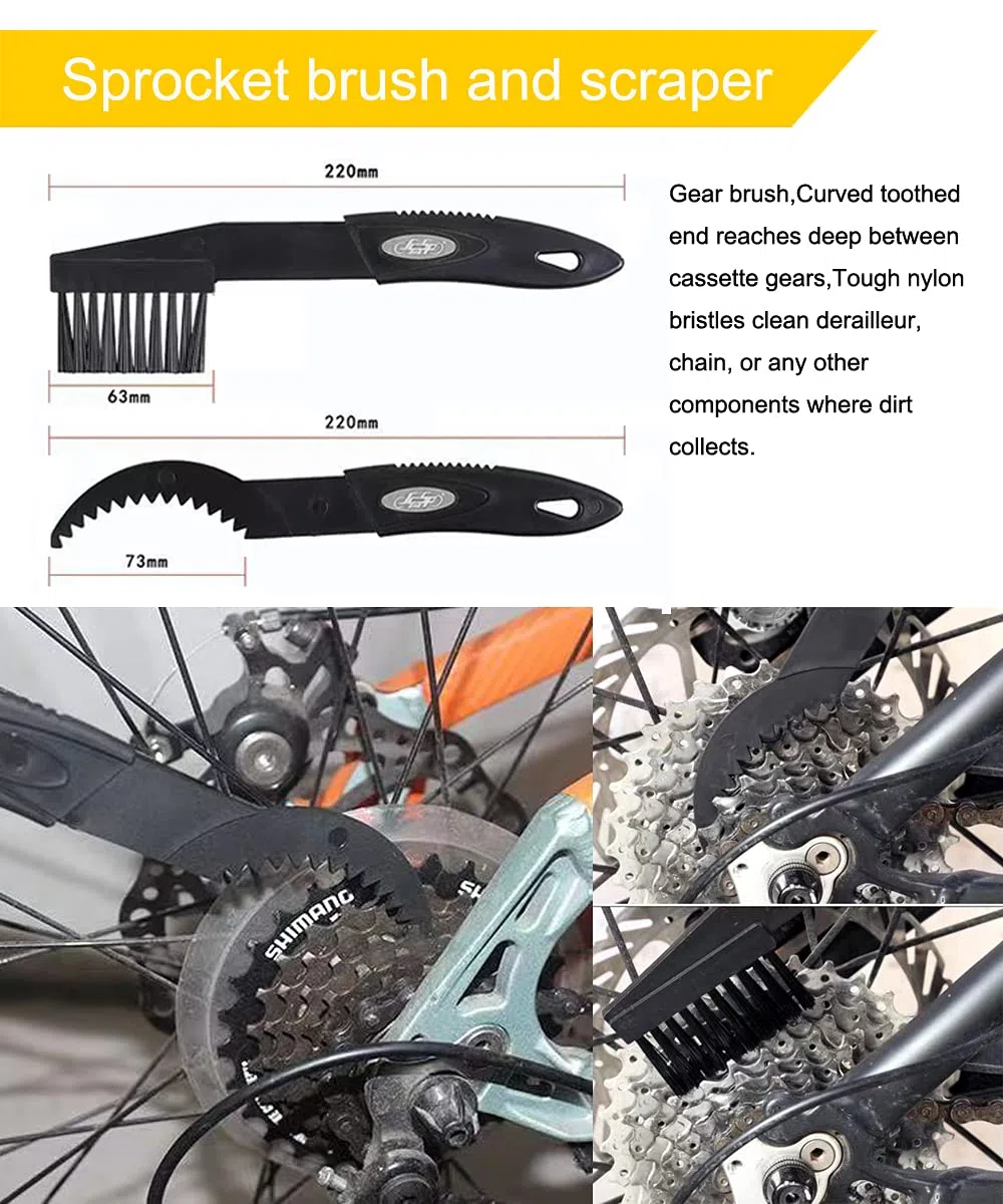 Zestaw smarów do czyszczenia łańcucha rowerowego z odtłuszczeniem roweru, smarem na mokro, skrobak łańcucha do czyszczenia łańcuchów rowerowych, tylne zębatki, łańcuchowe. Olej rowerowy (60ml), odtłuszczacz (300ml).