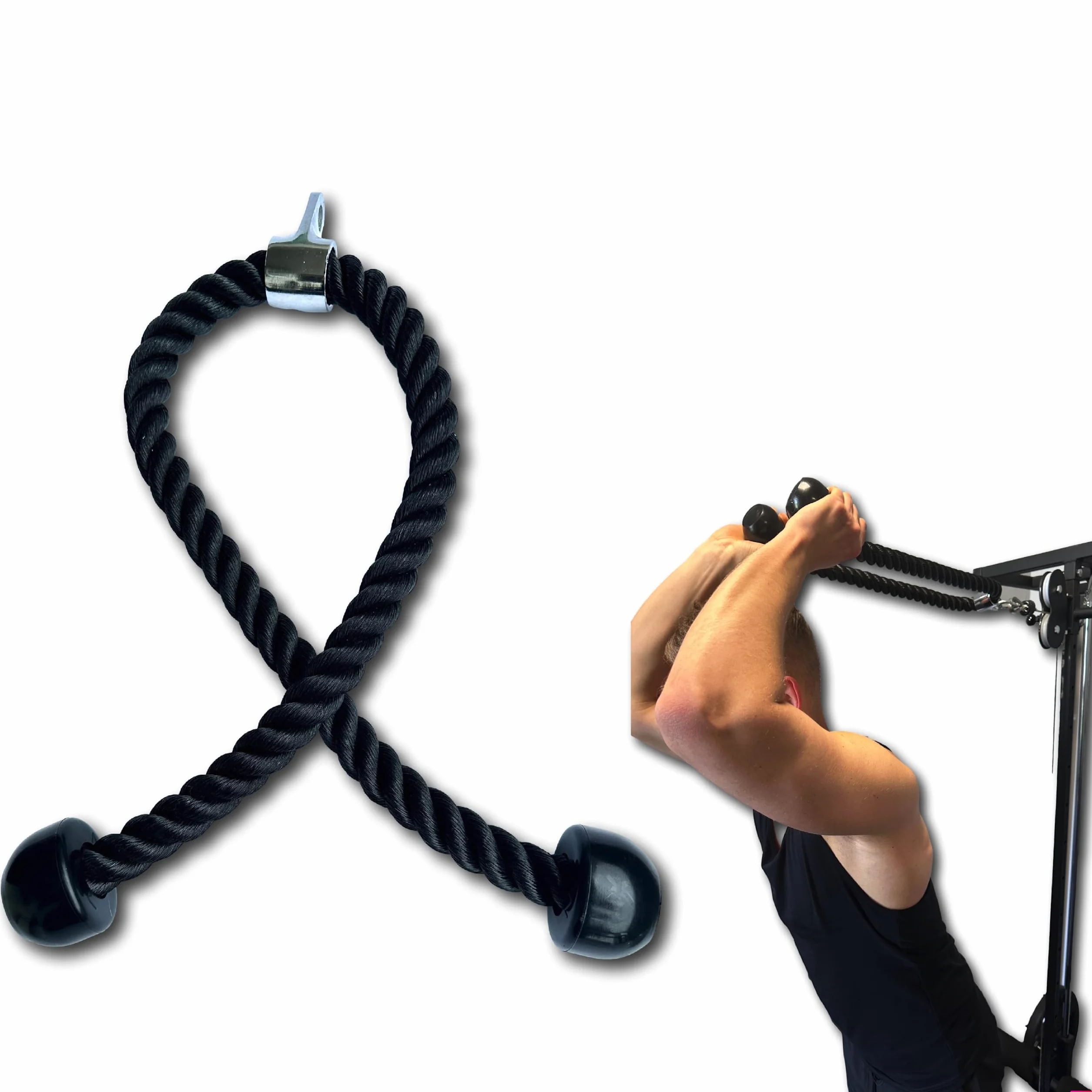 Lina do wyciągu atlasu, Uchwyt Sznur na triceps 120 cm długa