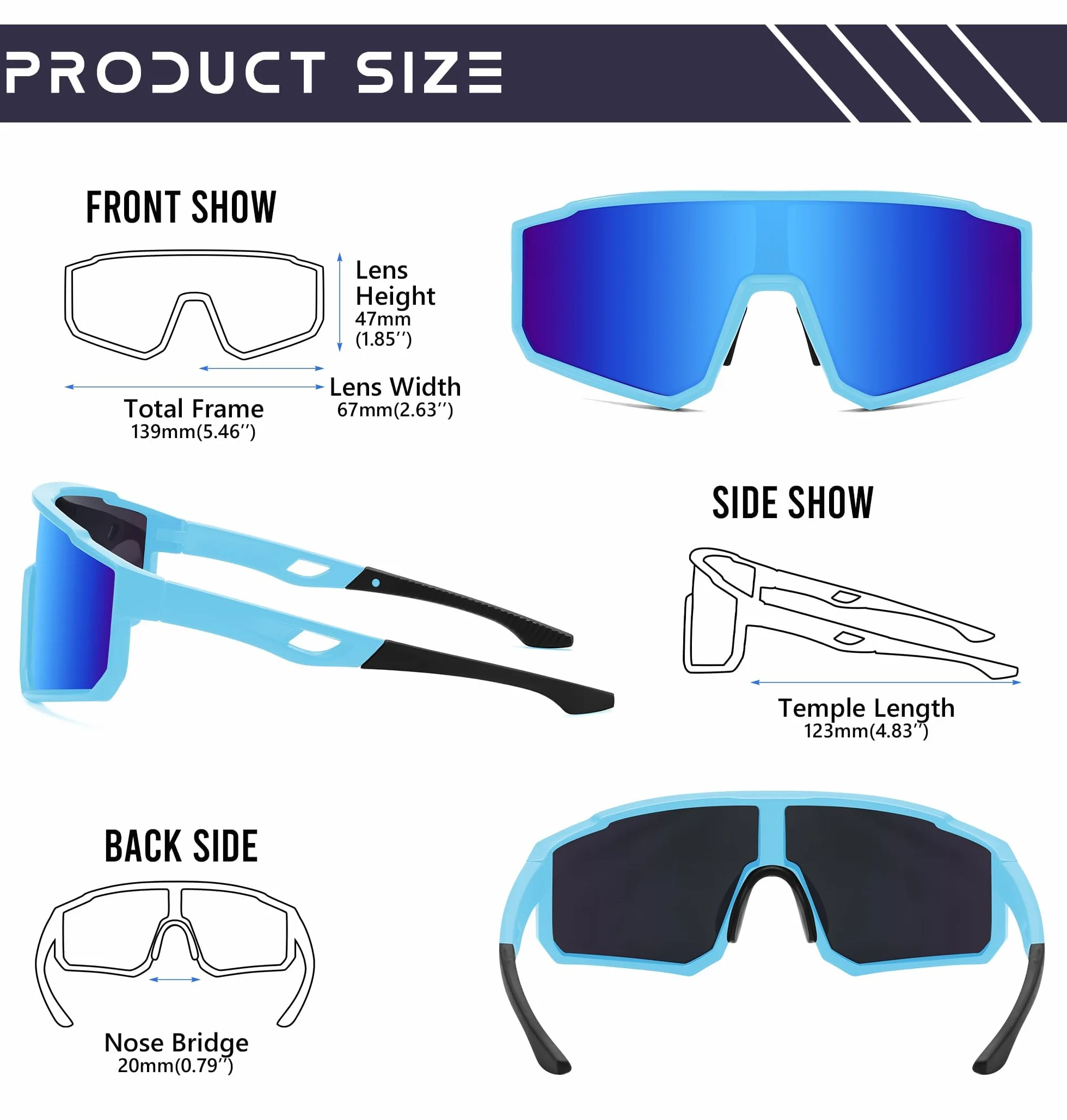 FEISEDY Sportowe okulary przeciwsłoneczne UV400 B9157
