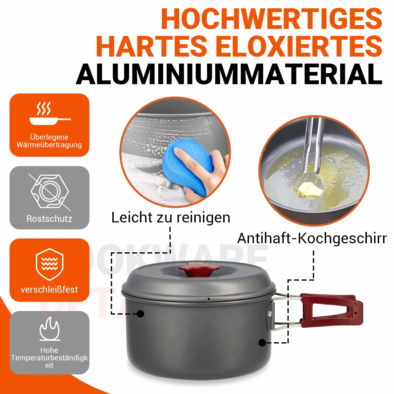 Zestaw naczyń kuchennych Bulin z aluminium garnki patelnia czajnik miski talerze