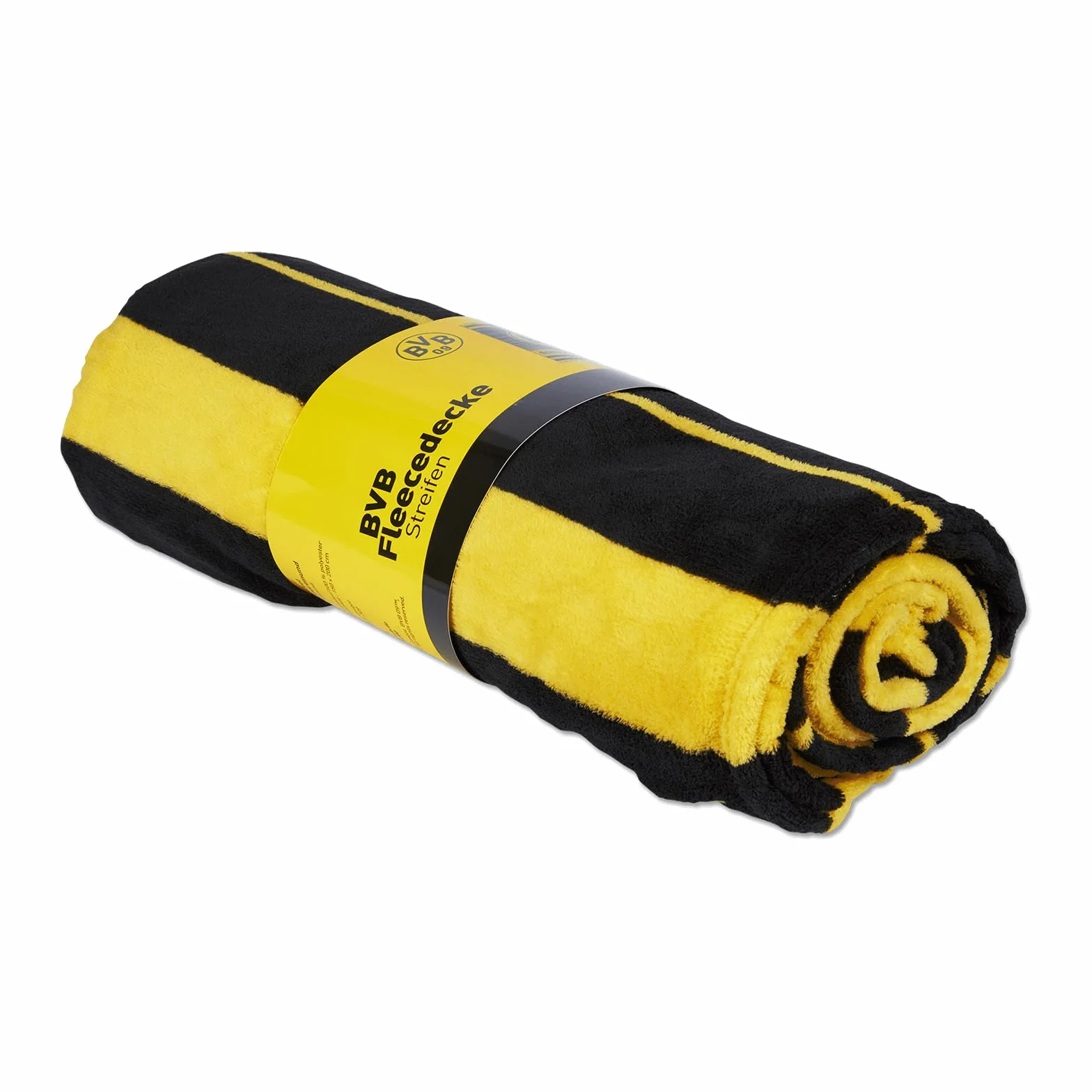 Borussia Dortmund BVB Koc polarowy w paski - czarno-żółty - 200 x 150 cm - 100% poliester