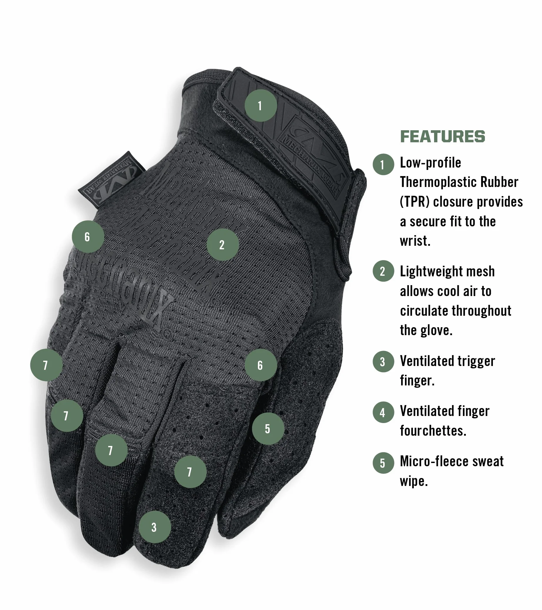 Mechanix Wear MSV-55-009 rękawiczki, covert, czarne, MSV-55-010, L