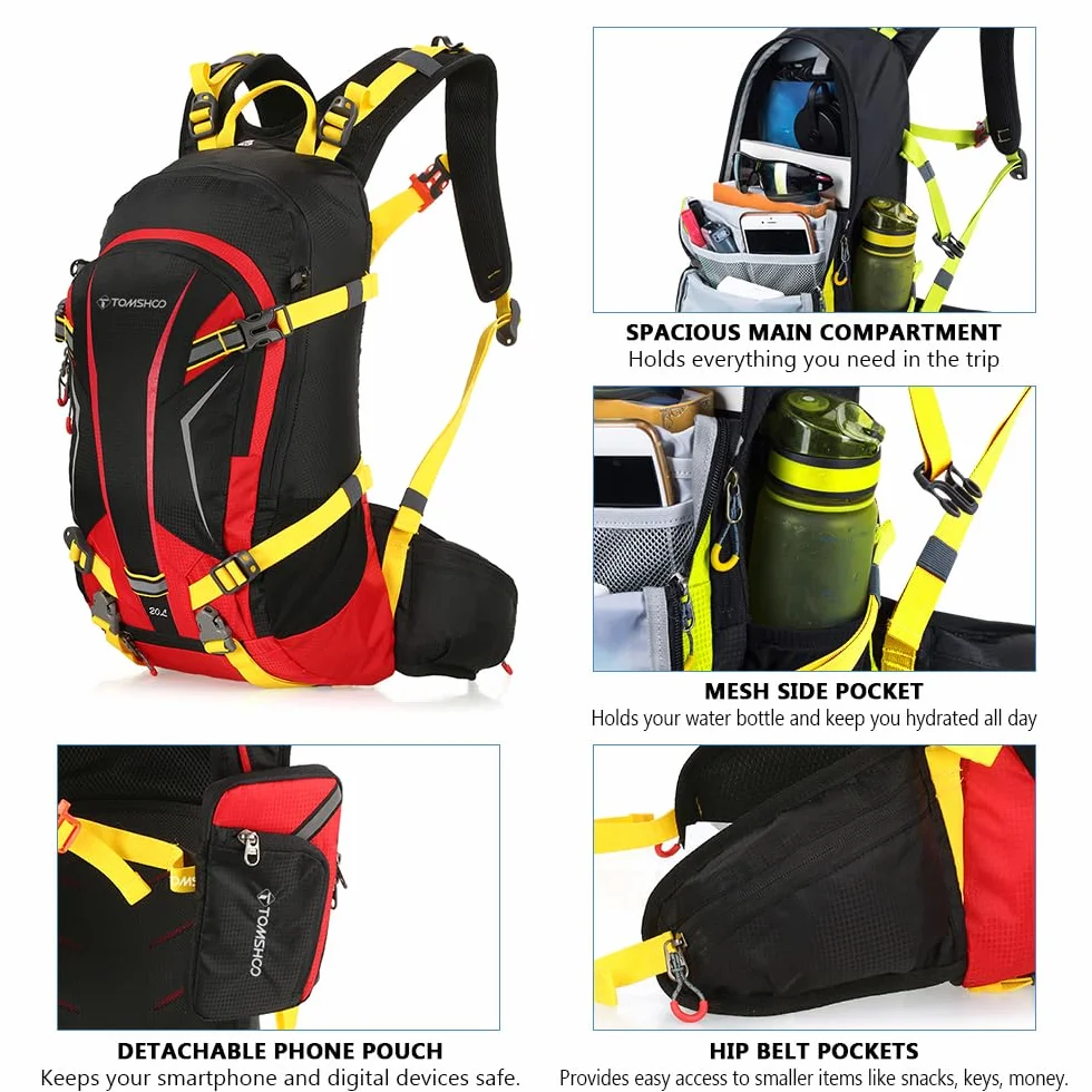 TOMSHOO Plecak 20 l Ultraléger Respirant Imperméable Housse De Pluie Randonnée