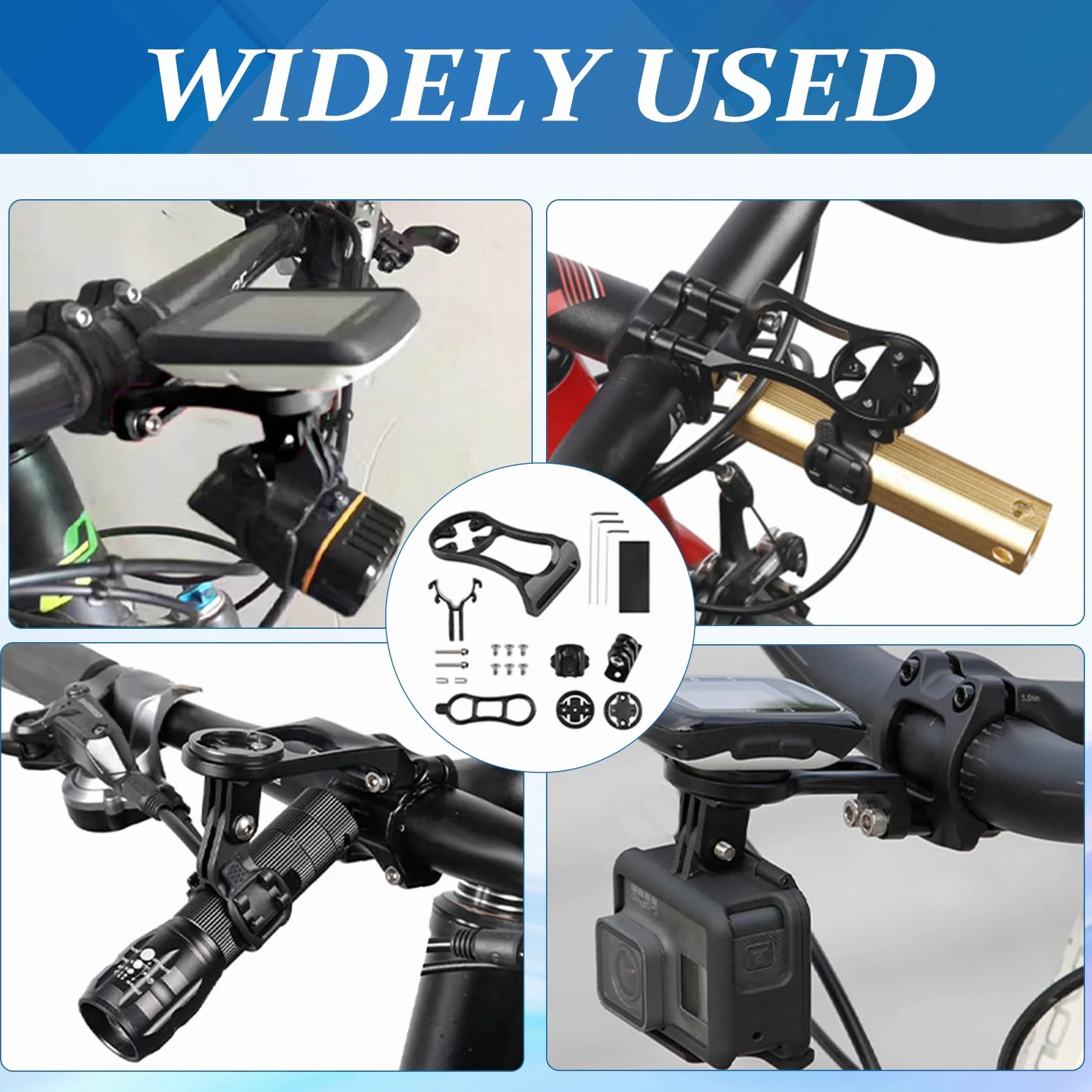 Uchwyt rowerowy, uchwyt na komputer rowerowy, kompatybilny z Garmin/IGPS Bolt Mount uchwyt na kierownicę rowerową FEdge Extended Out przedni uchwyt, regulowany uchwyt Edge, uchwyt na mostek (czarny)