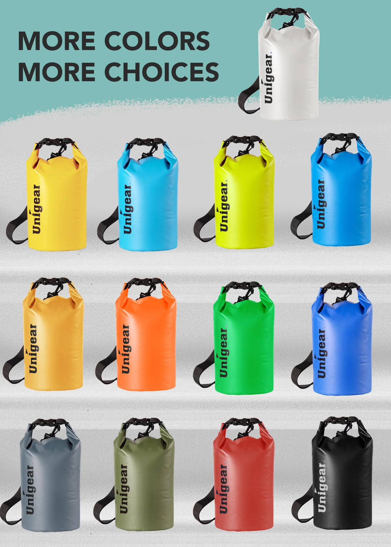 Unigear Wodoodporne torby / wodoodporne torby / torba sucha, 2 l, 5 l, 10 l, 20 l, 30 l, 40 l, do aktywności na świeżym powietrzu i sportów wodnych, biwakowania, pływania łodzią, kajakiem, wędkowania