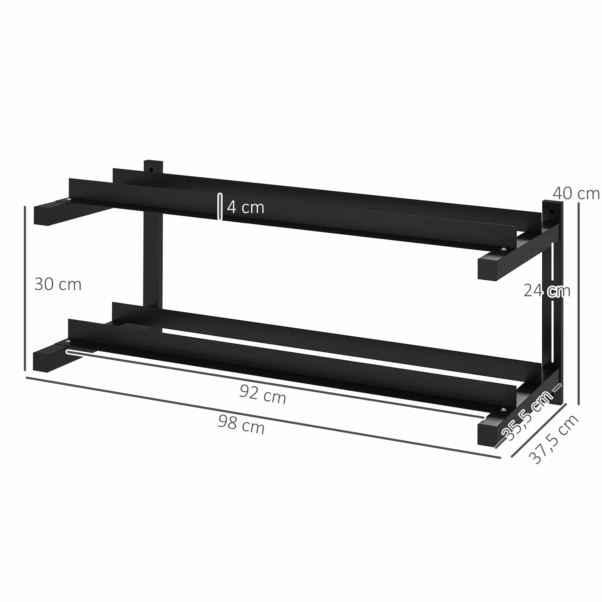 SPORTNOW Stojak na hantle stalowy 70 kg 98x40x35 cm czarny
