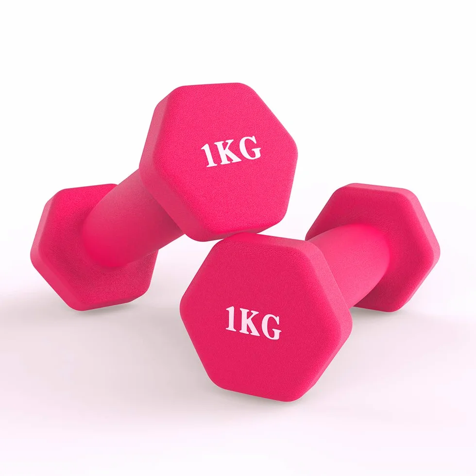 Hantle neoprenowe waga domowa siłownia fitness hantle - zestaw 2 hantli - 1 kg (zielony)