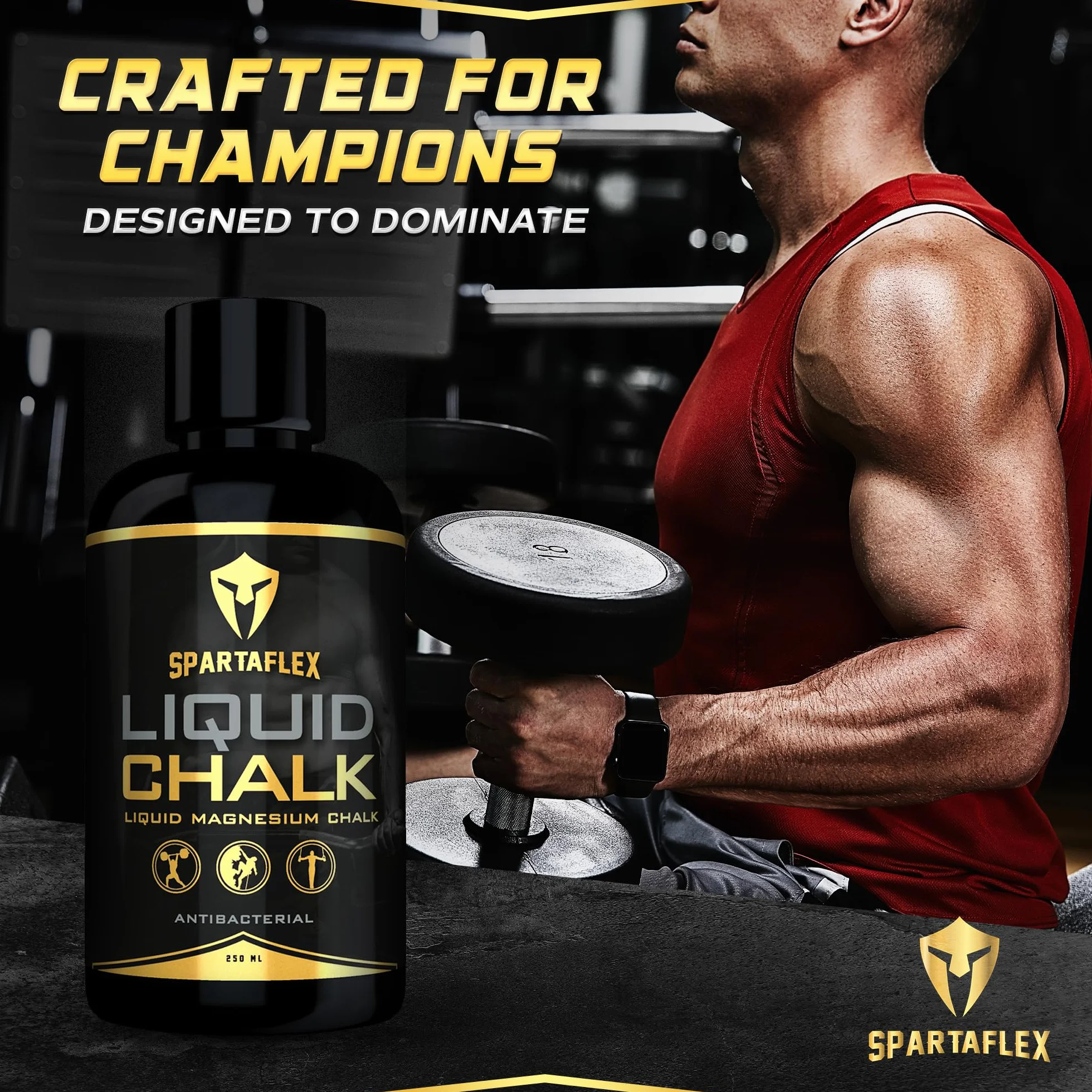SpartaFlex Pro płynna kreda do podnoszenia ciężarów, wspinaczki, trójboju